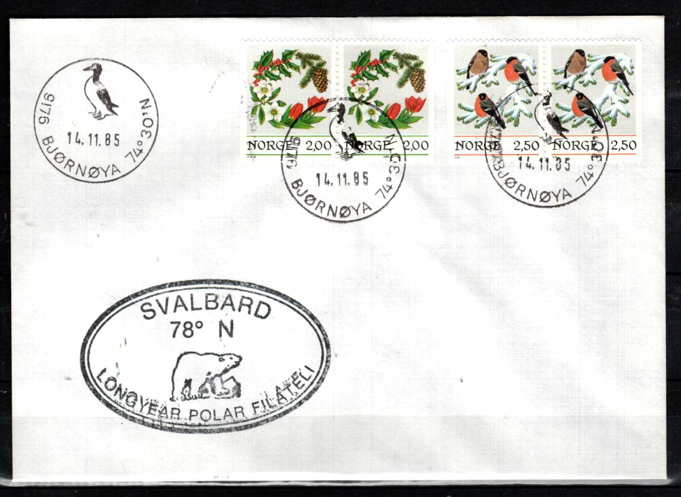 FDC HK 986-87 stemplet Bjørnøya