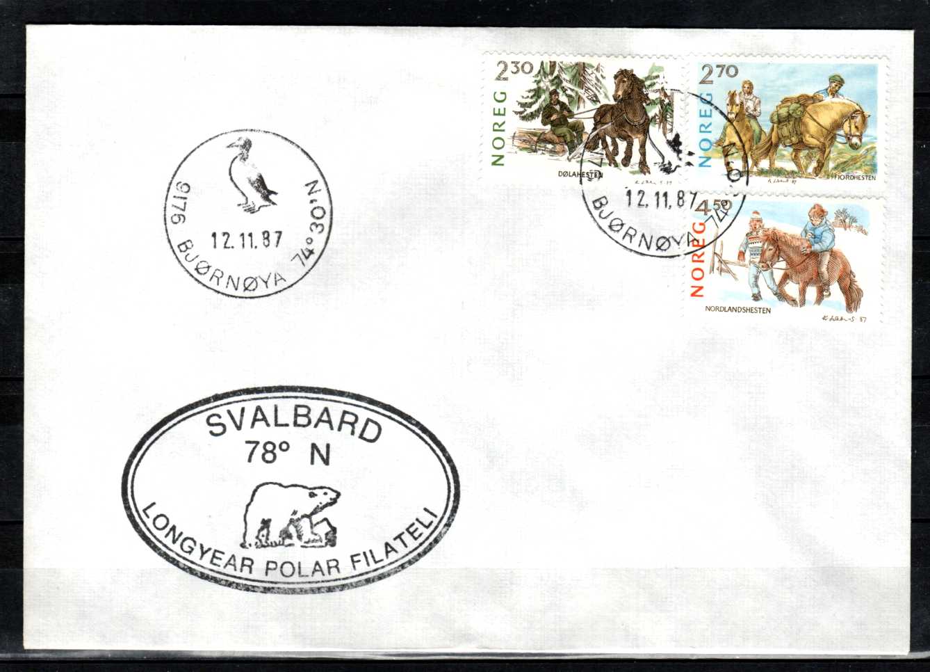FDC HK 1029-31 stemplet Bjørnøya