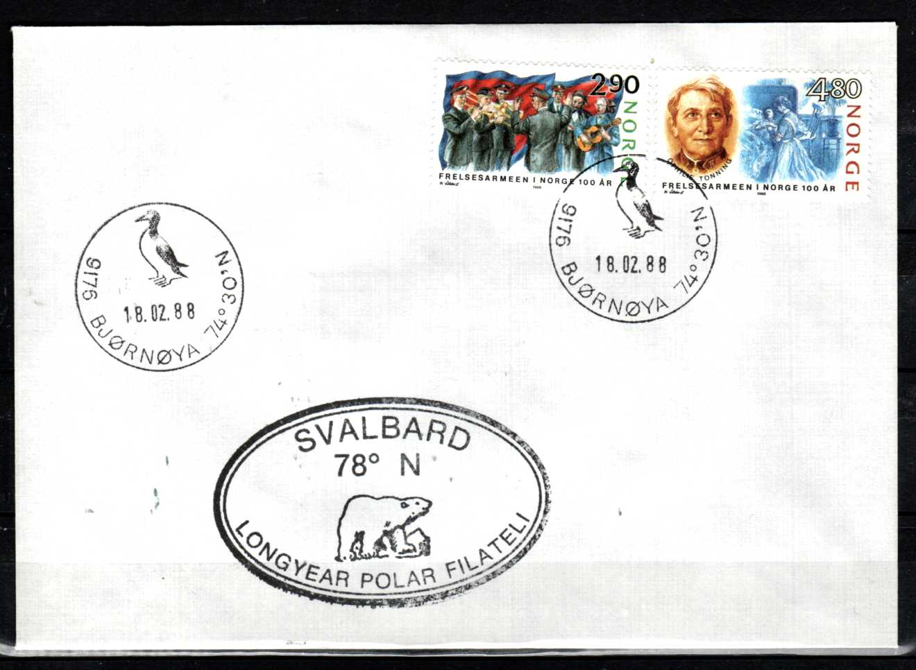 FDC HK 1036-37 stemplet Bjørnøya
