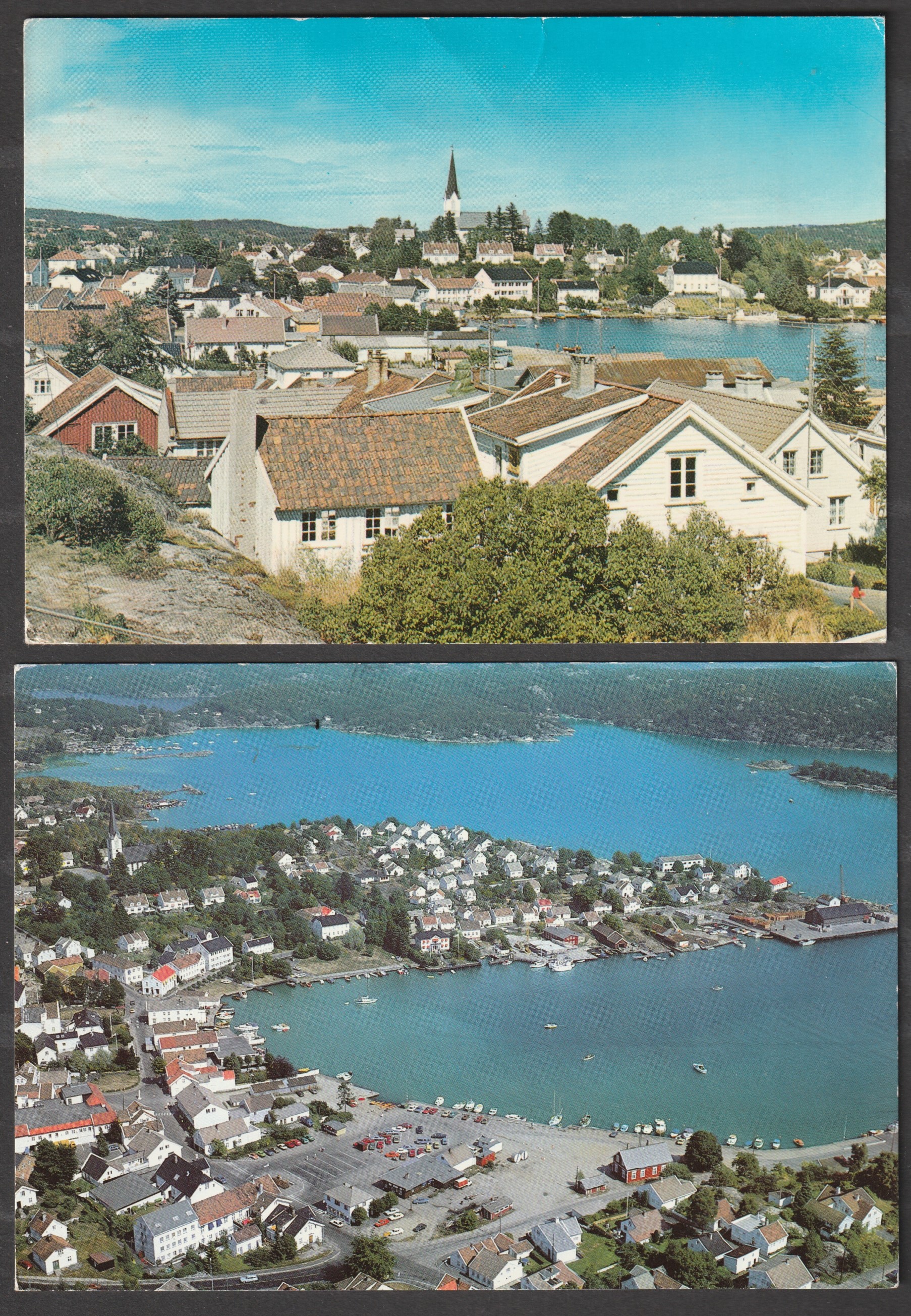 Lillesand. 2 kort. Aune F-5572-2 og F-10728-3