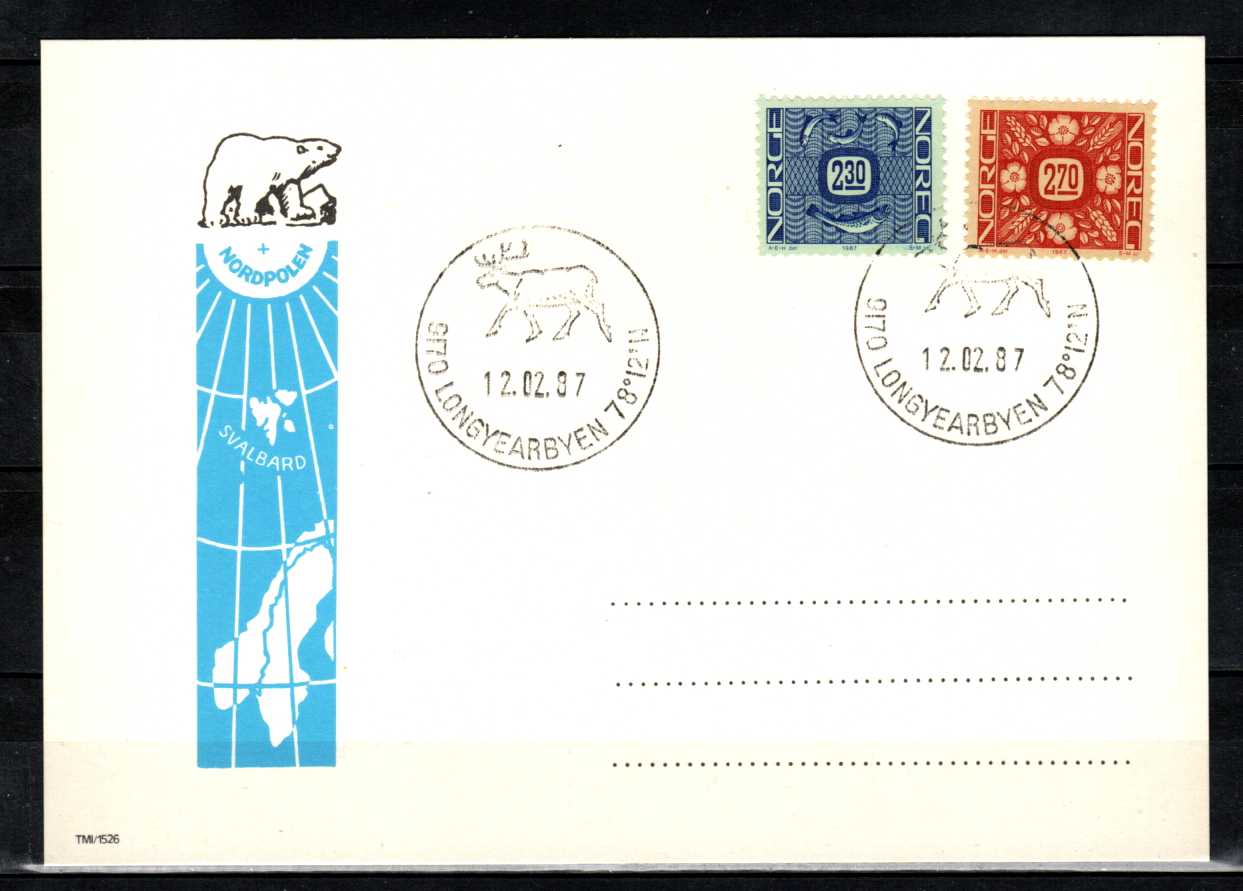 FDC HK 1011-12 stemplet Longyearbyen