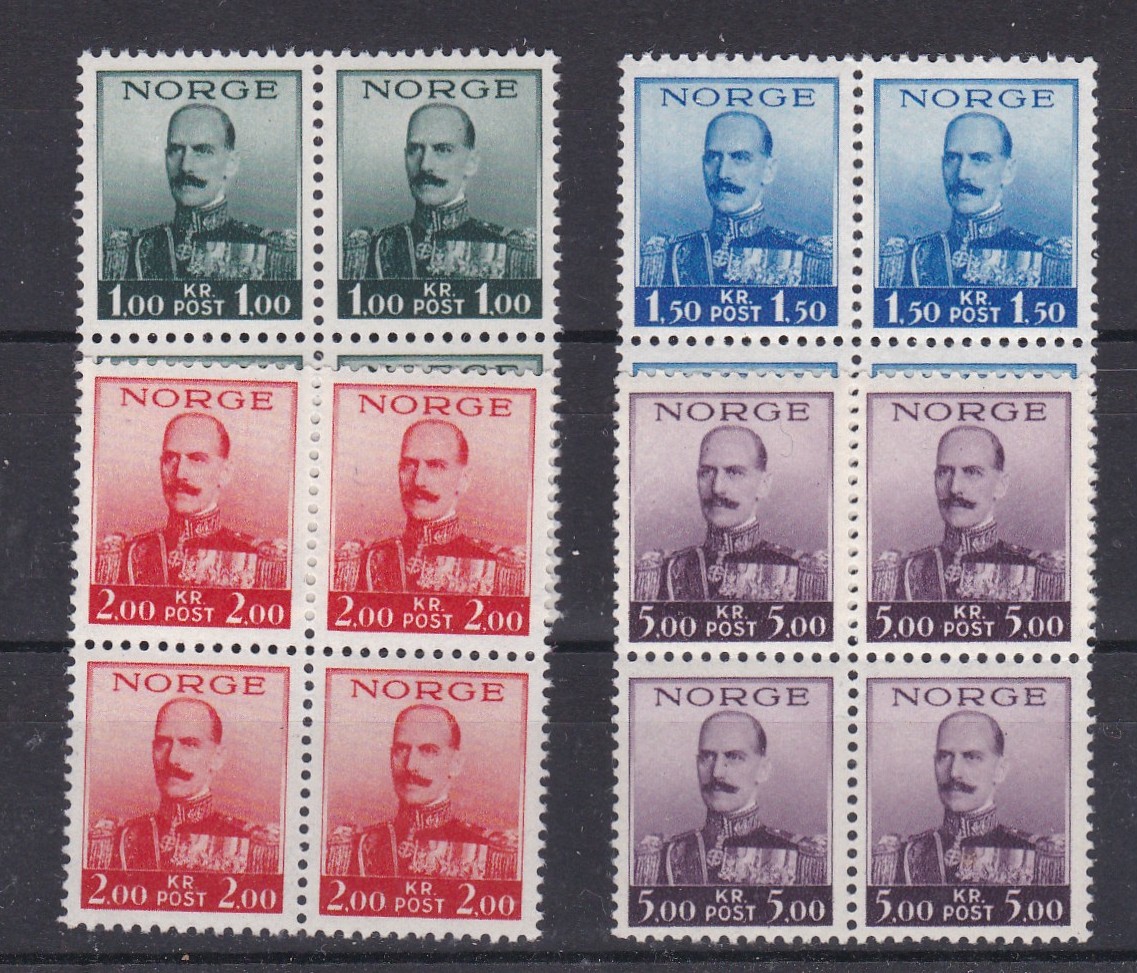 Haakon kronemerker ( NK 213/6) 4-blokk postfrisk