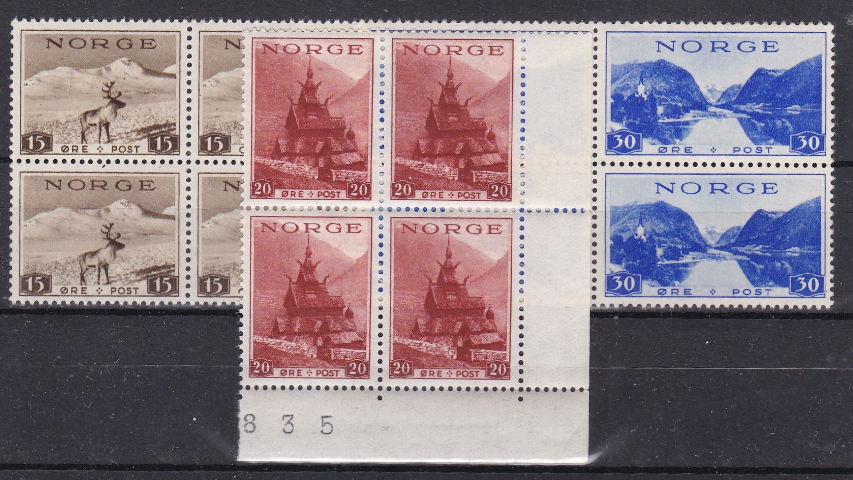 Turistmerker ( NK 220/2) 4-blokk postfrisk