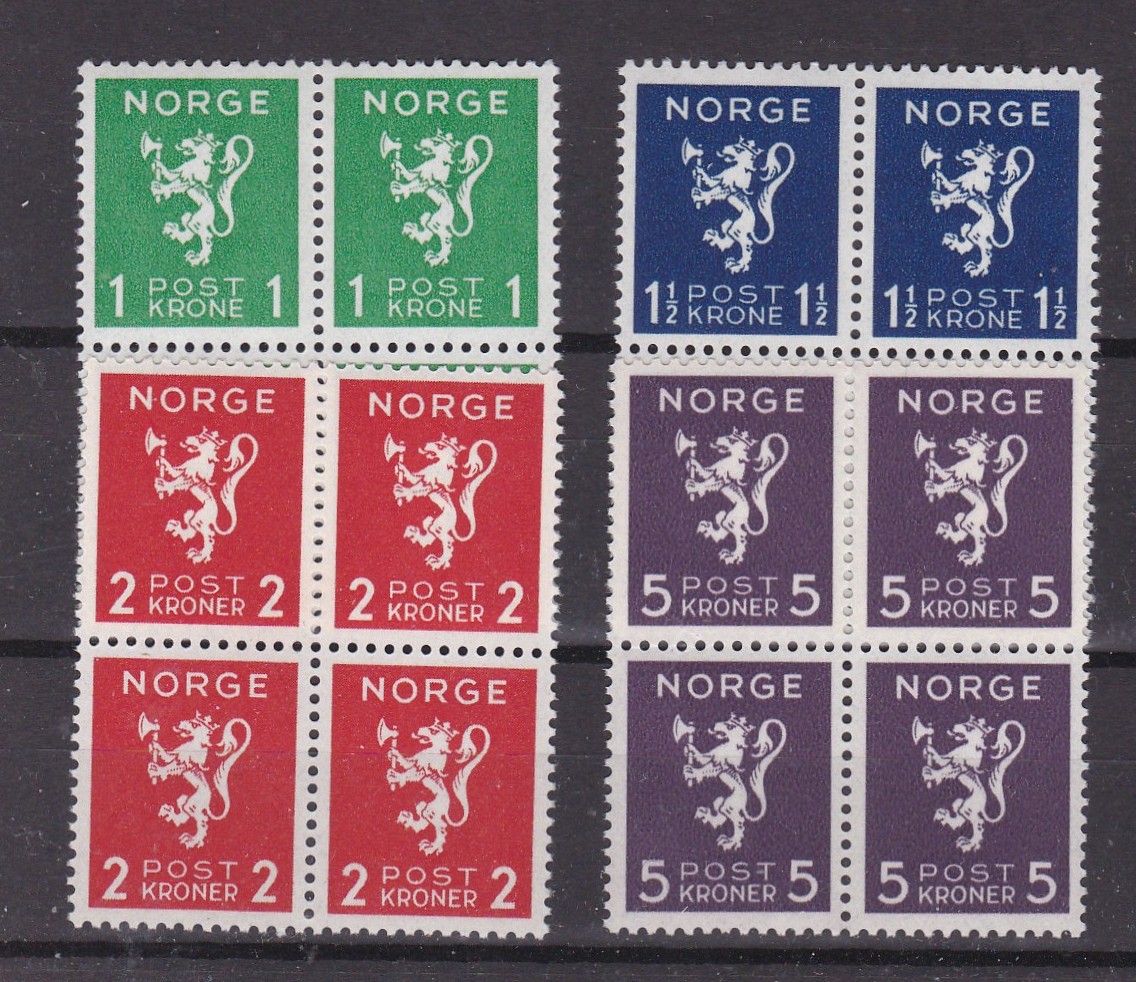 Løve Kronemerker ( NK 229/32) 4-blokk postfrisk