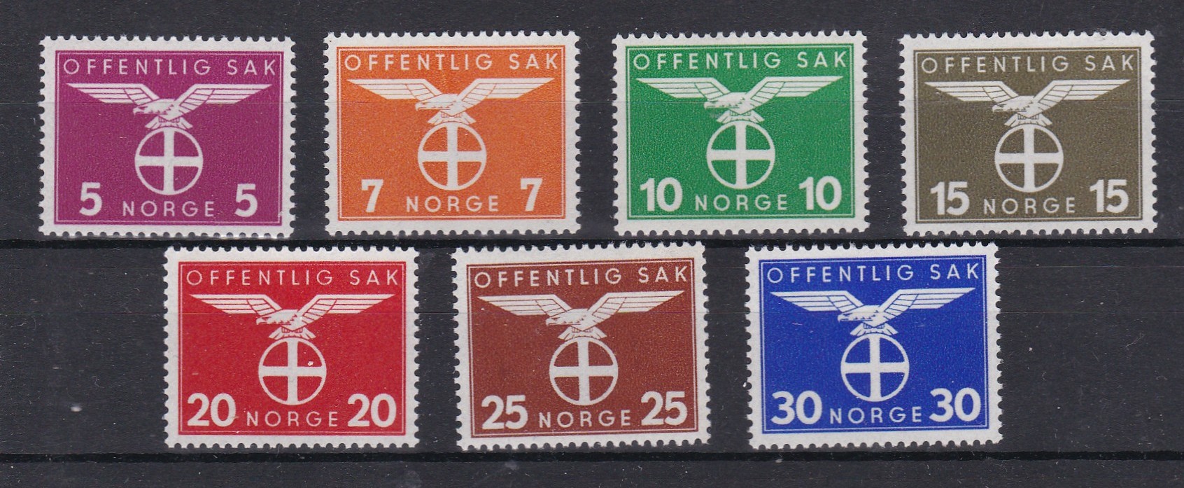 Off Sak Solkors ( tjm 48-54) postfrisk