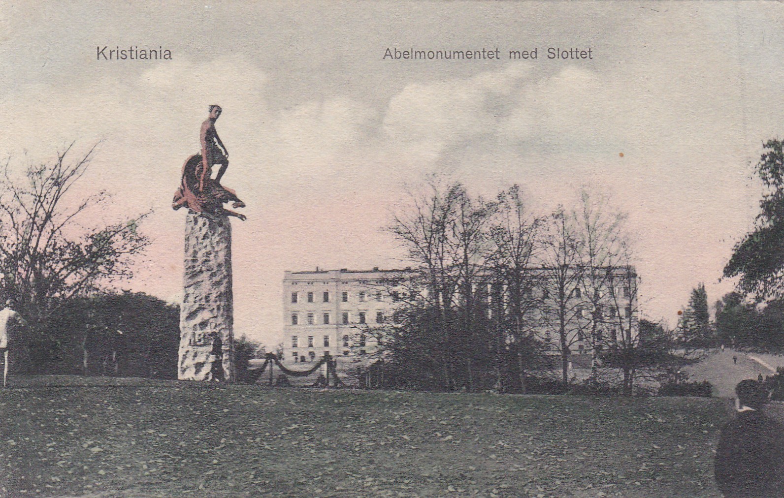 Kristiania. Abelmonumentet med Slottet ( Eneb M.S. 22)