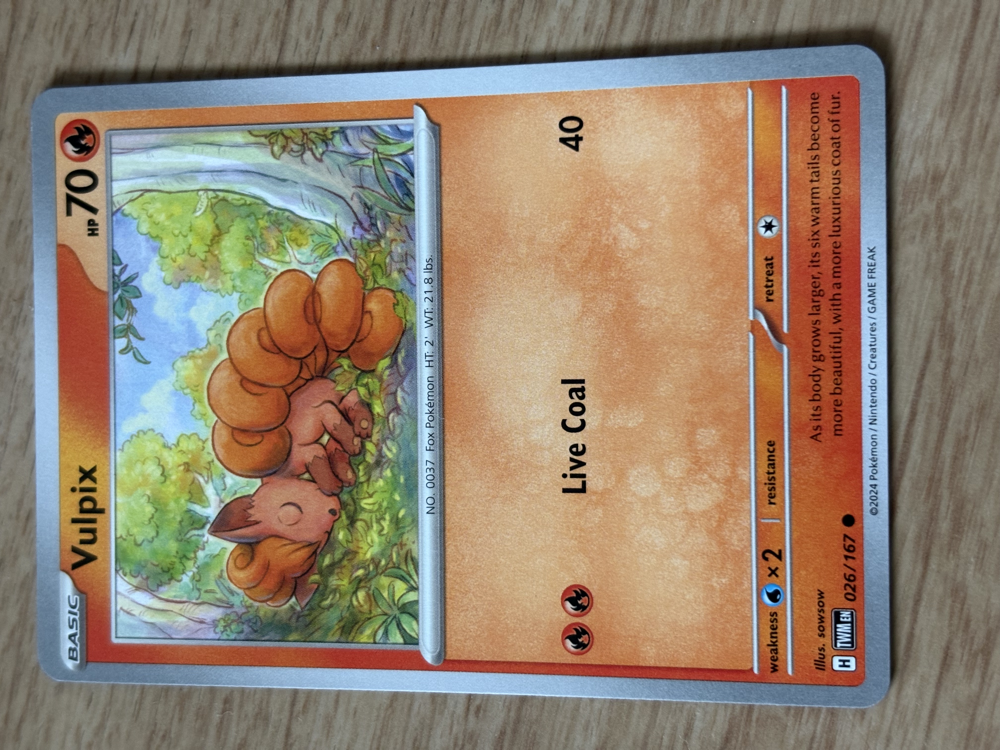 Vulpix - 2024 - HP 70 - 026/167 - V