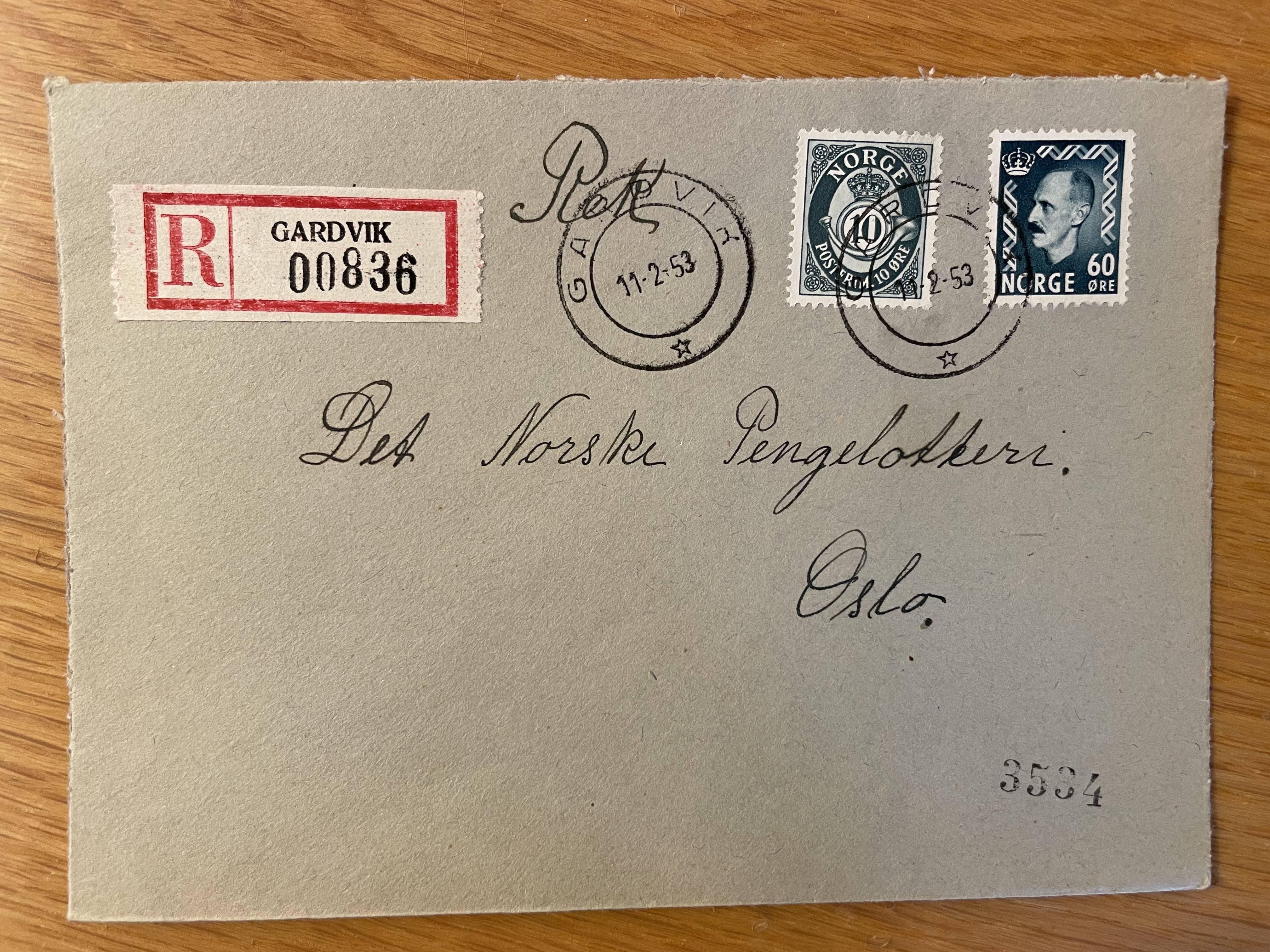 Rek. brev Gardvik 11-2-53