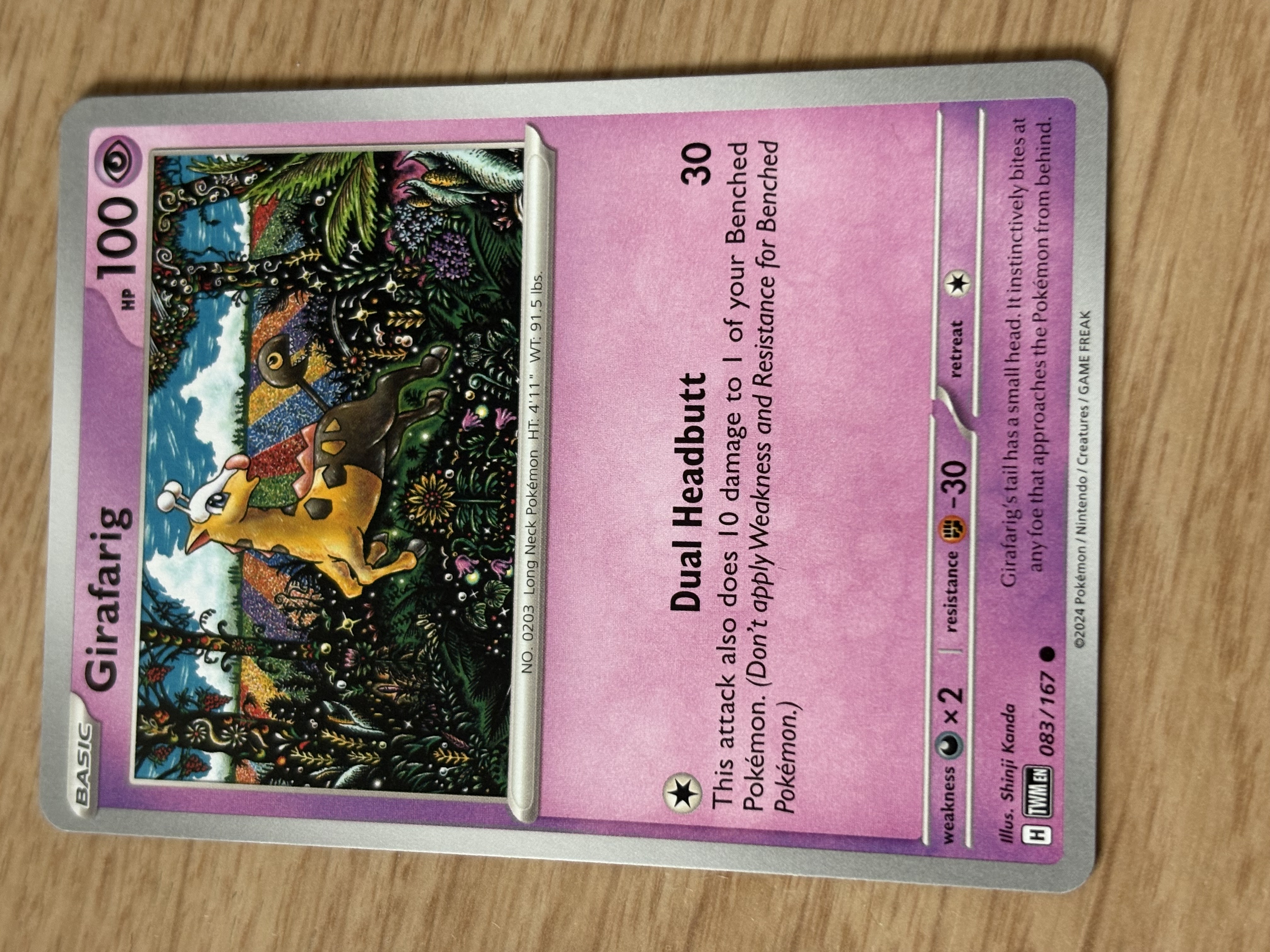 Girafarig - 2024 - HP 100 - 083/167 - V