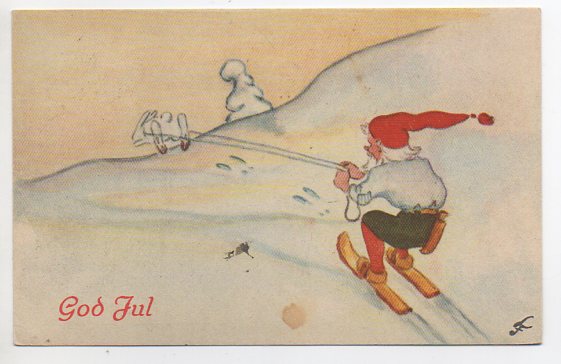 L. Franck  Nisse snørekjører etter hara småformat brukt 1945