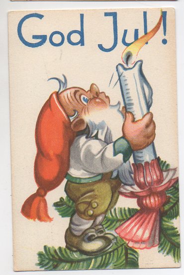 T. Wiborg Nisse blåser ut lyset småformat brukt 1948