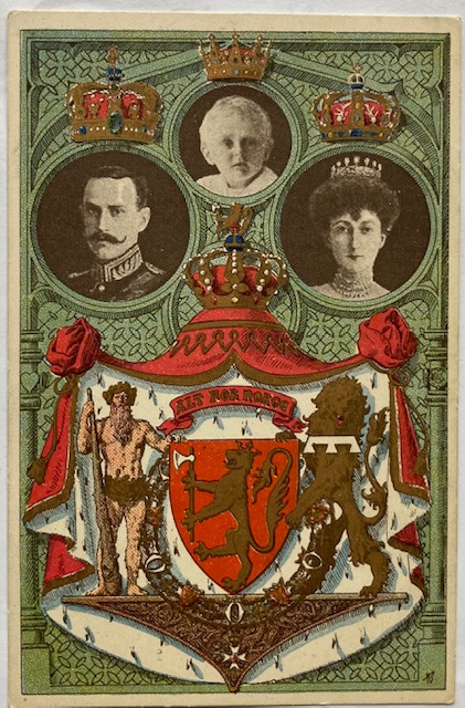 Haakon VII & MAUD og Olav - Alt for Norge Riksvåpen