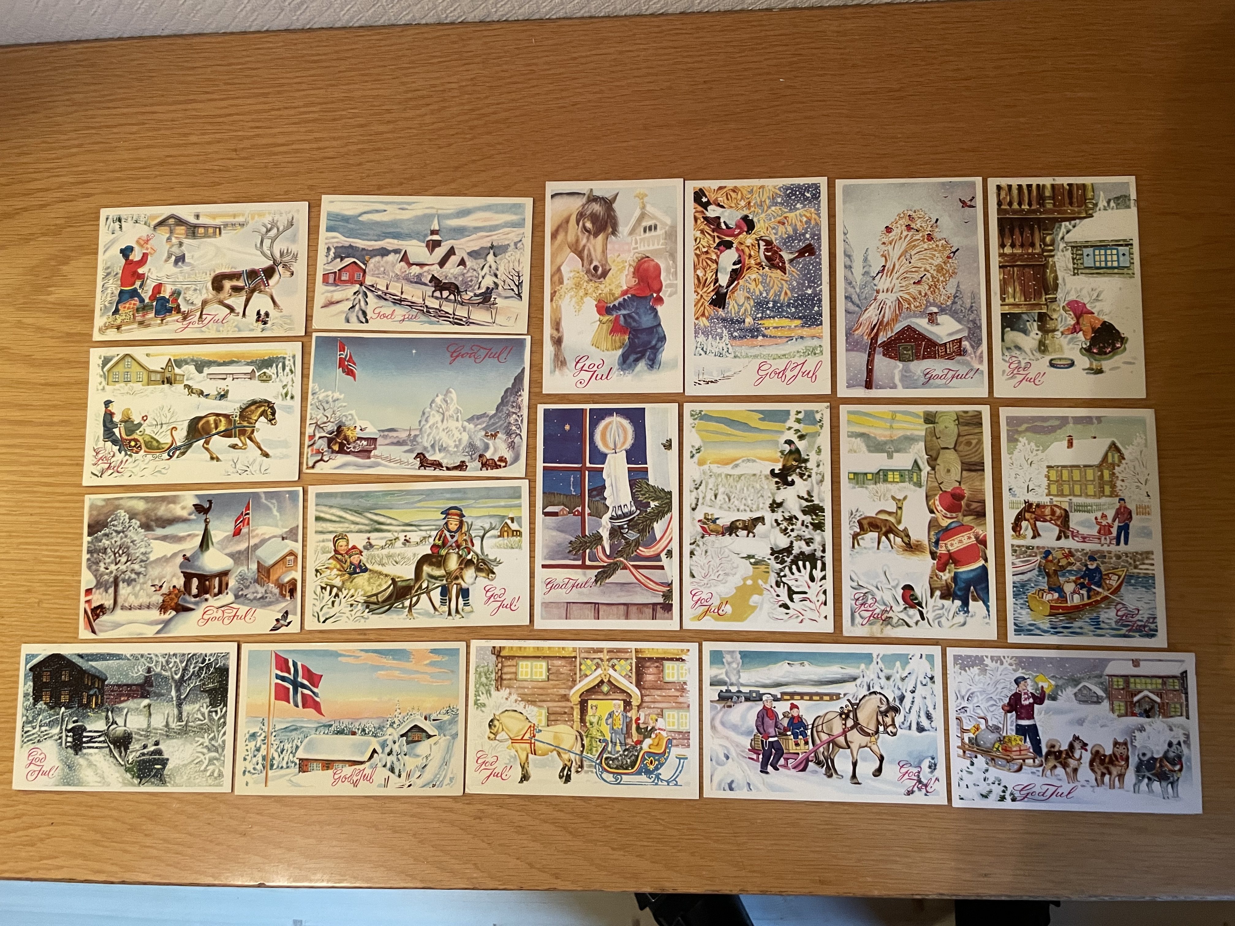 19 ulike kort : Saga kunstforlag, Trondheim (1970 tallet)