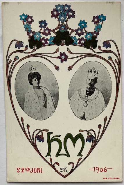 Sverrer Knudsen tegnet kongekort 1906 Jugend stil