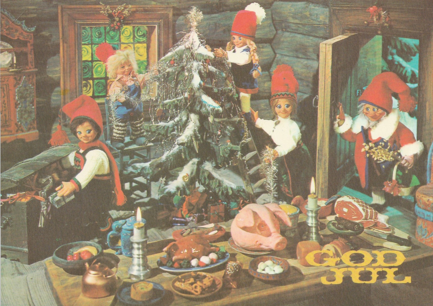 Eldre kort : God Jul . NVL /Caprino . Unum