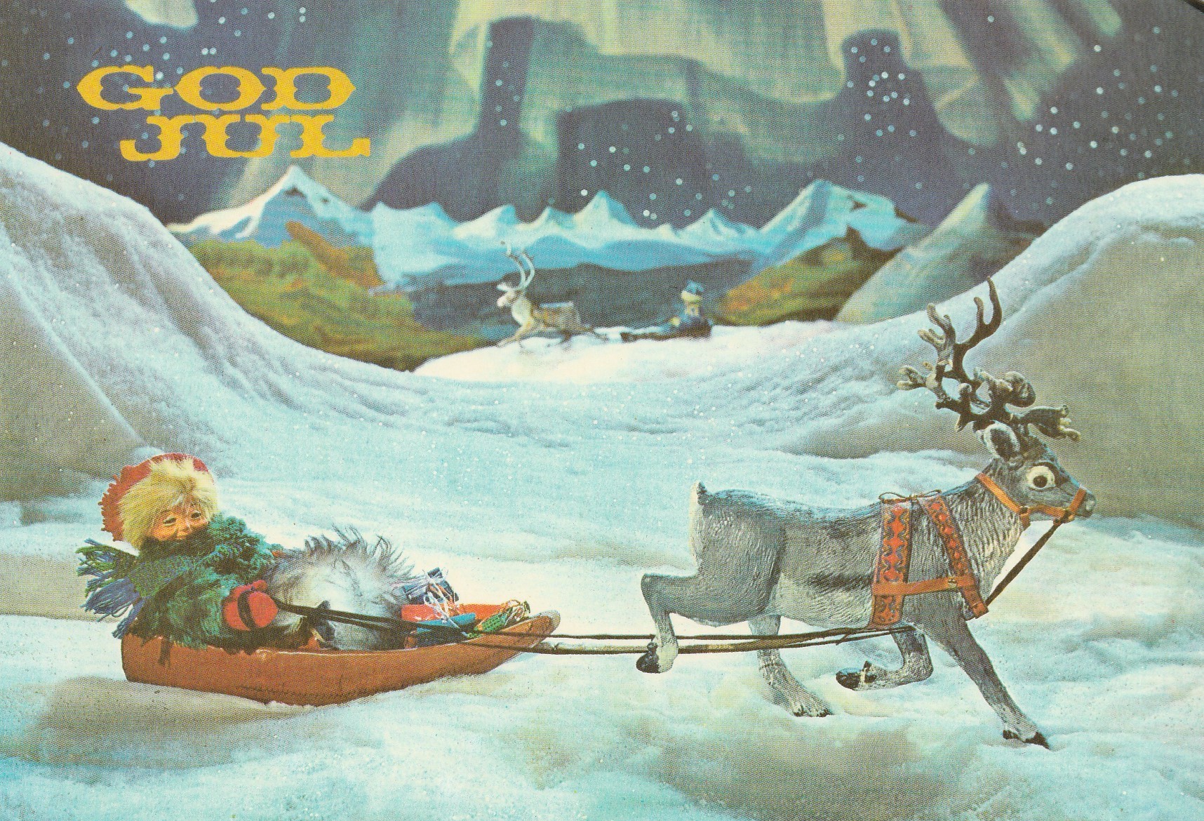 Eldre kort : God Jul . NVL / Caprino . Unum
