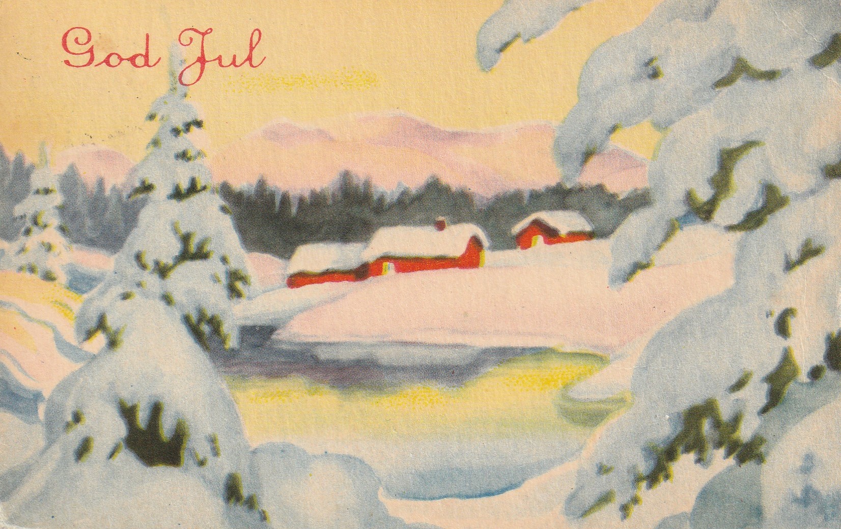 Eldre kort : God Jul Mittet 2842 Pst Små