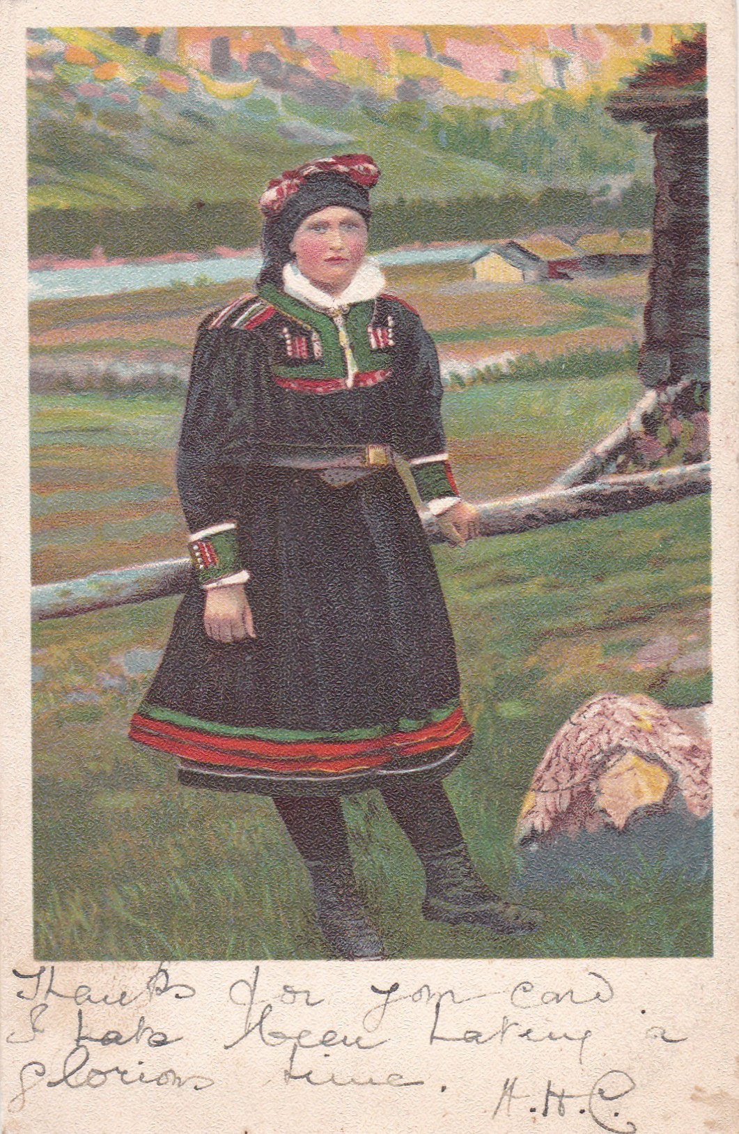 Dame i Setesdalsbunad