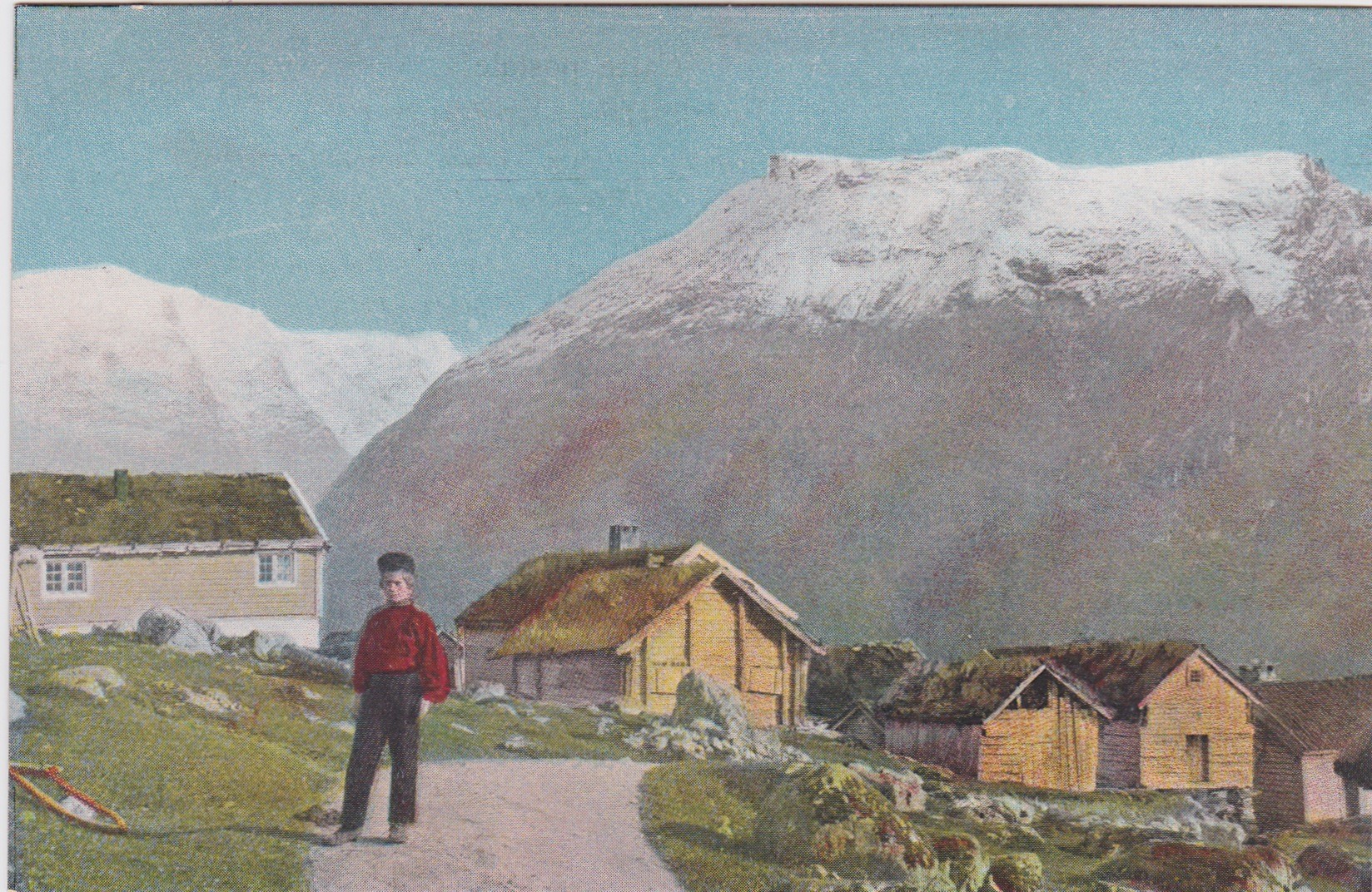Moldestad Gloppen i Sogn og Fjordane 1885 Fotograf Axel Lindahl-samme sted 130 år senere..  Kolorert-Ubrukt