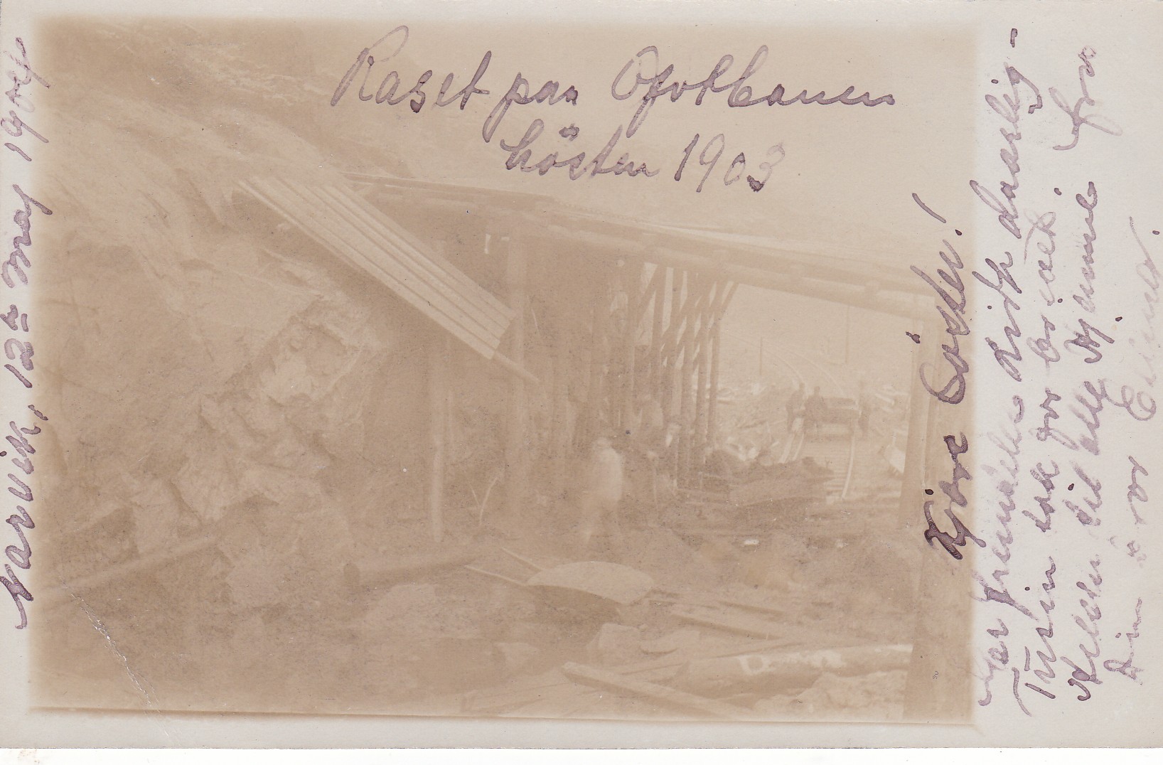 Raset paa Ofotbanen høsten 1903. ( stp BJØRGEN 14 V 04 (torings M/hst)