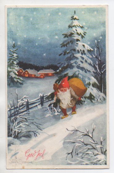 Stina Broome Nisse med sekk småformat brukt 1949