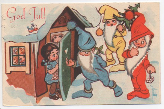 3 nisser kommer på besøk småformat brukt 1953