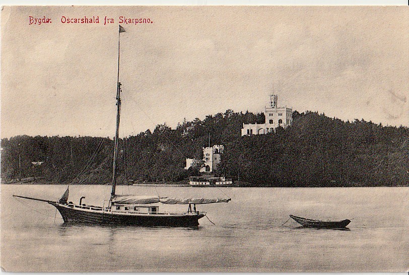( 08)   BYGDØ - OSCARSHALD  SETT  FRA  SKARPSNO - 1912