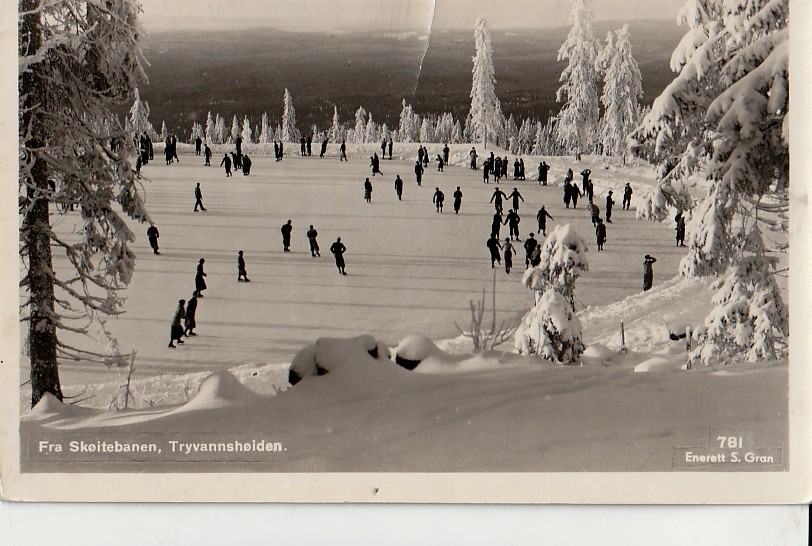 ( 28) FRA SKØITEBANEN PÅ TRYVANNSHØIDEN- 1937