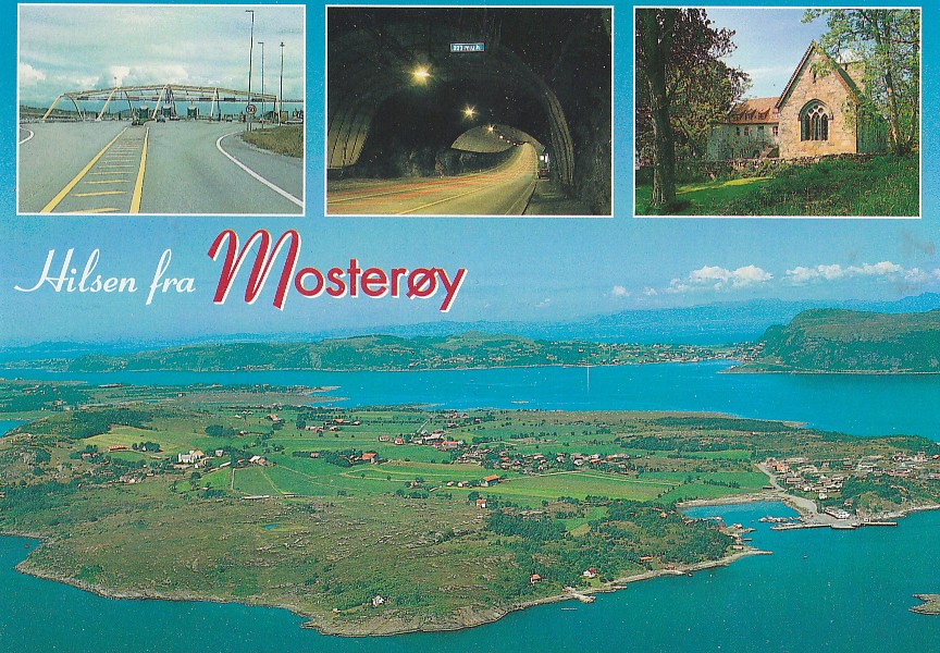 (92) HILSEN FRA  MOSTERØY  - FLYFOTO