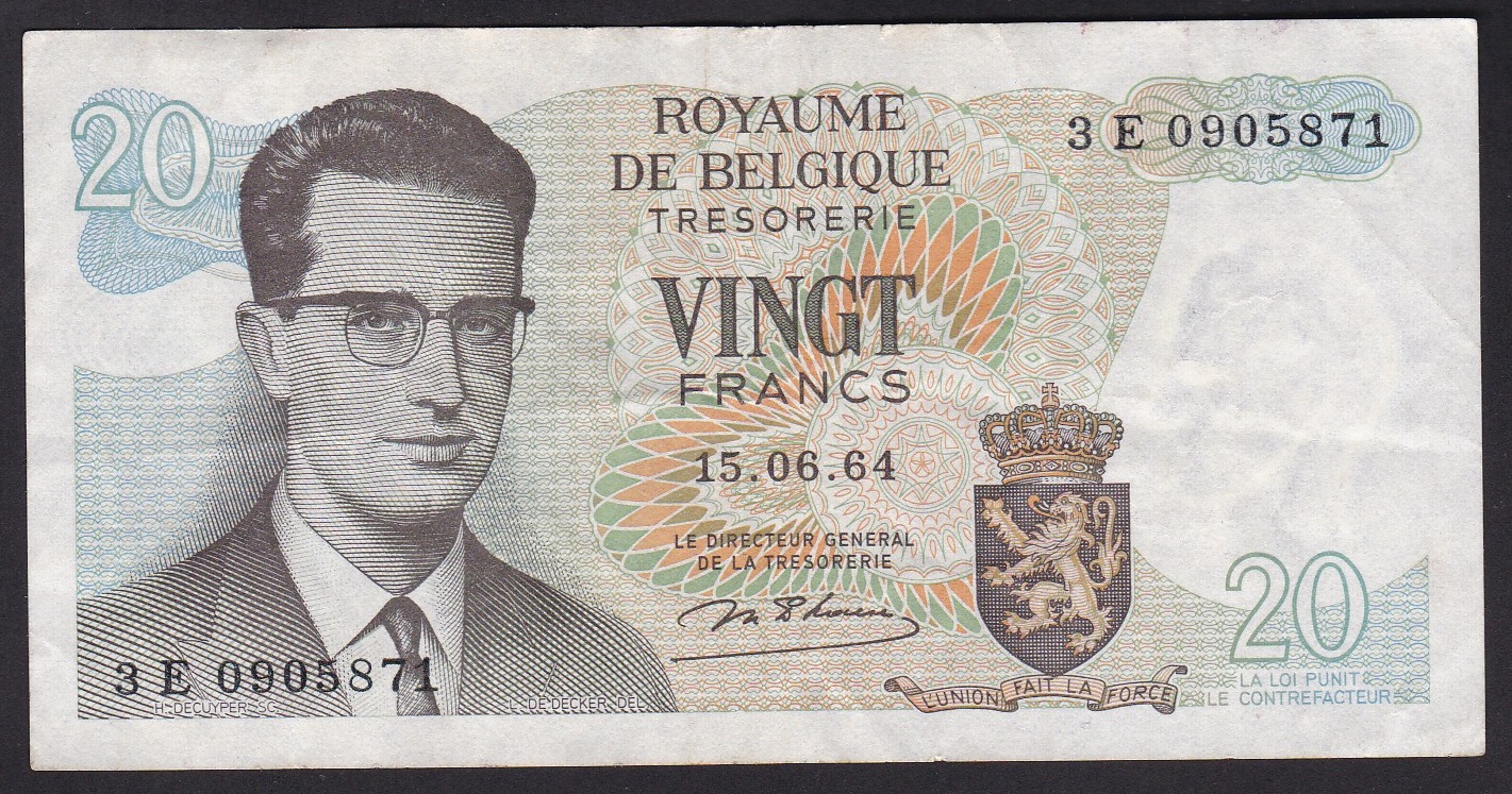 Belgia. 1964. 20 Francs