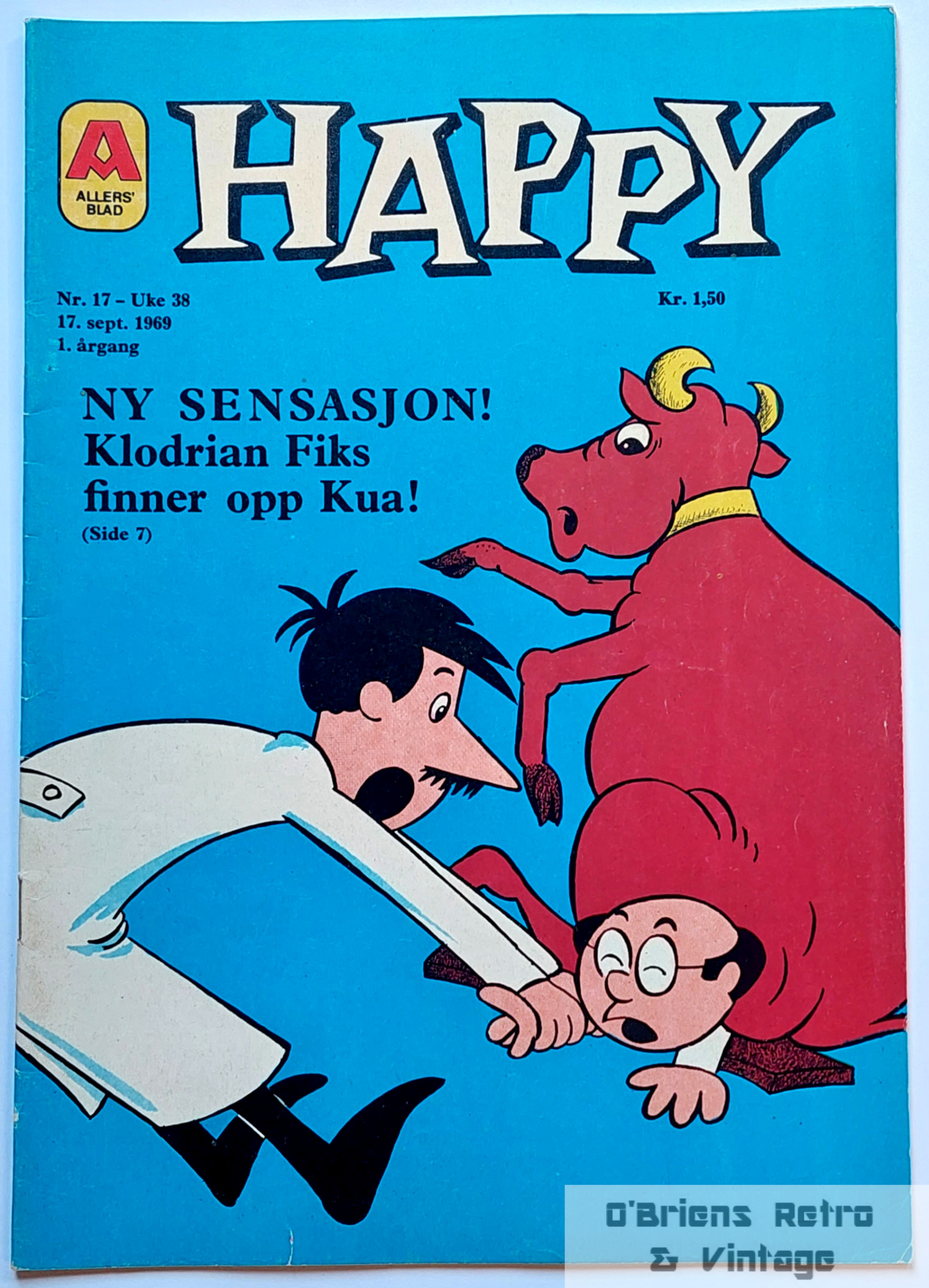 Happy - 1969 - Nr. 17 - Klodrian Fiks finner opp Kua!