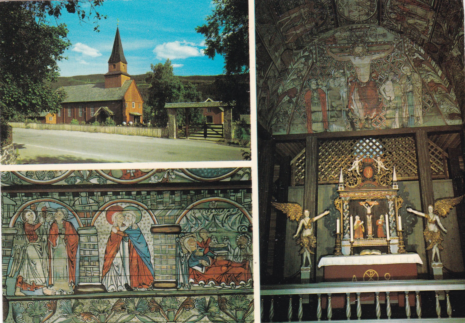 Ål kyrkje, 3-bilders ( H. Strand 6511 / O-21)