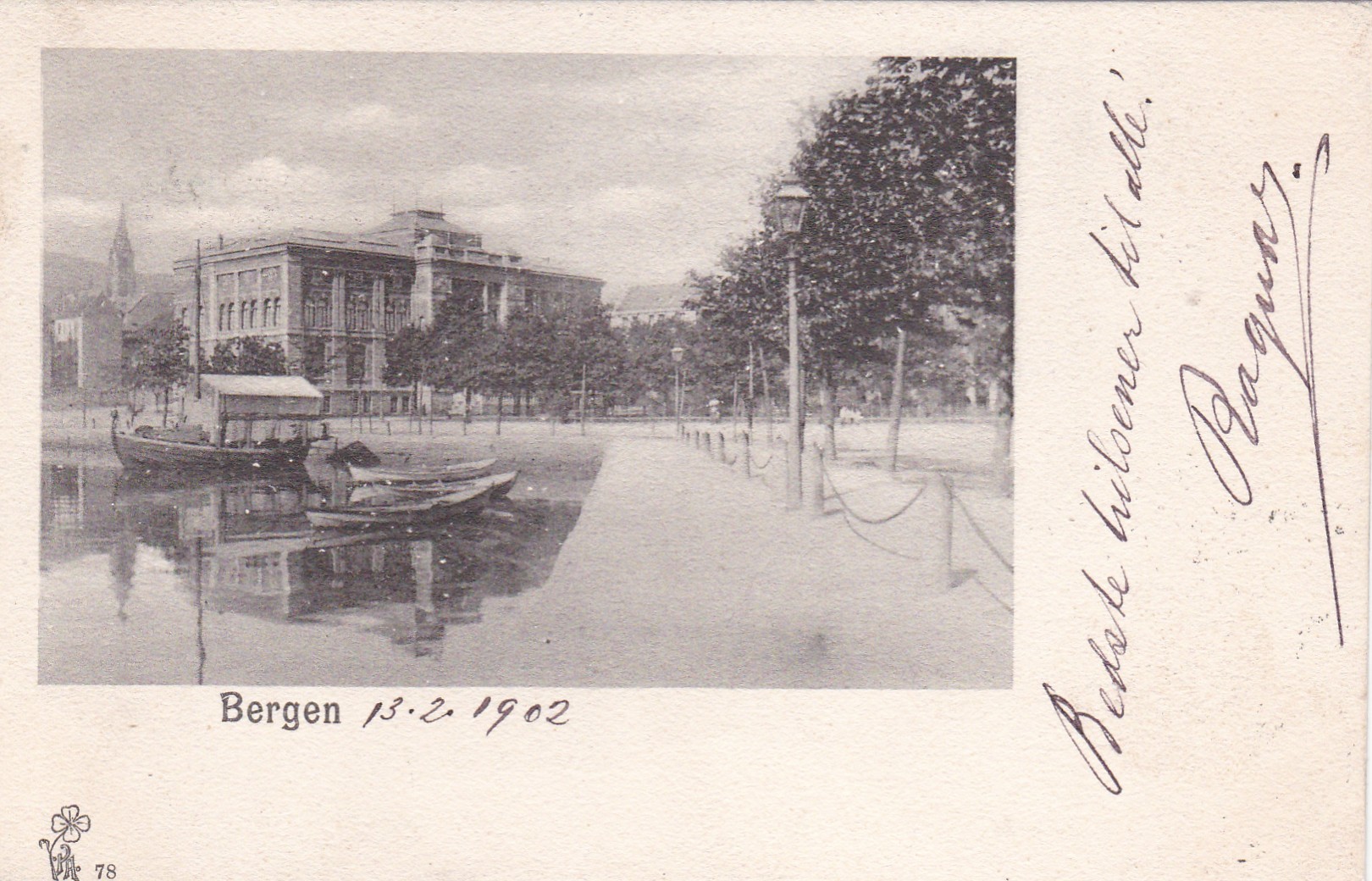Bergen. Båter i Lungegårdsvannet ( P Alstrup 78)