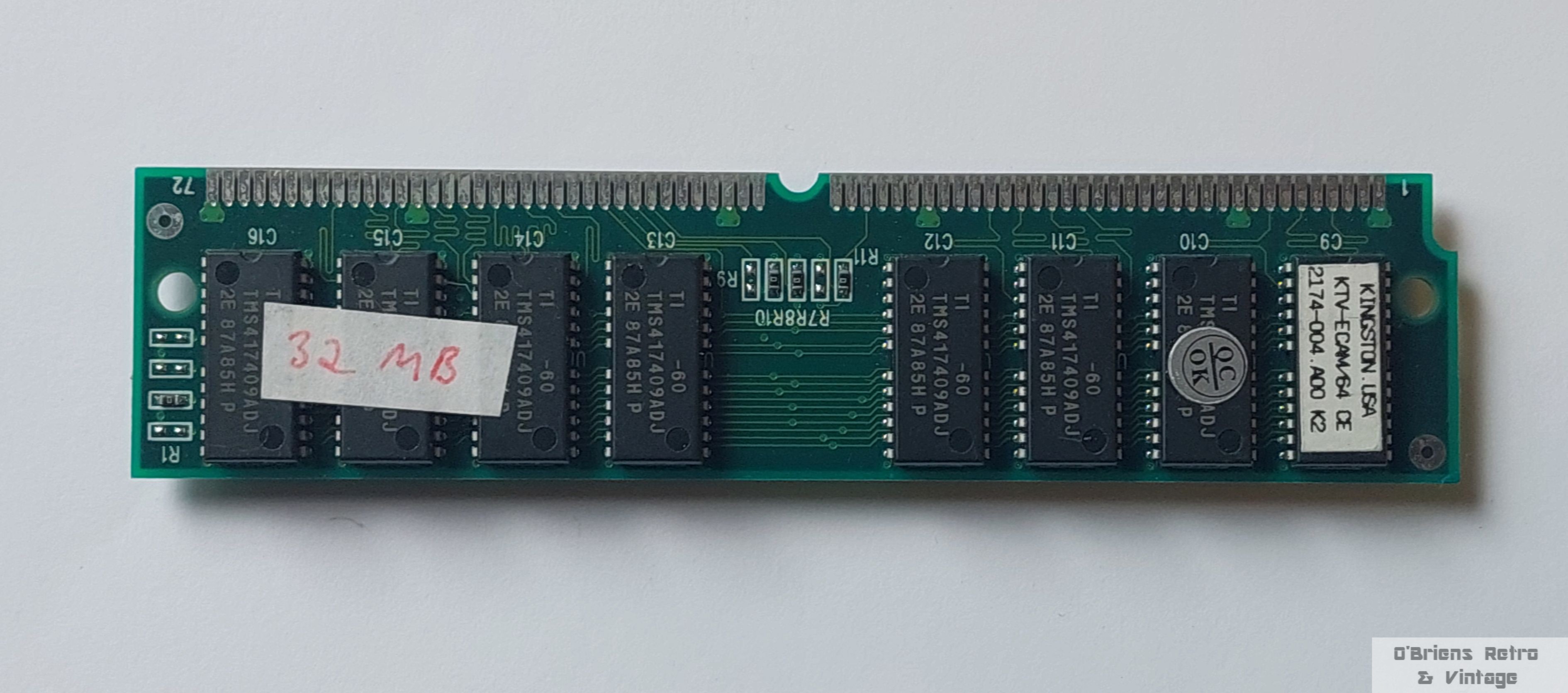 Vintage Kingston 32 MB 72-pin SIMM RAM - 60ns - Amiga / Retro PC
