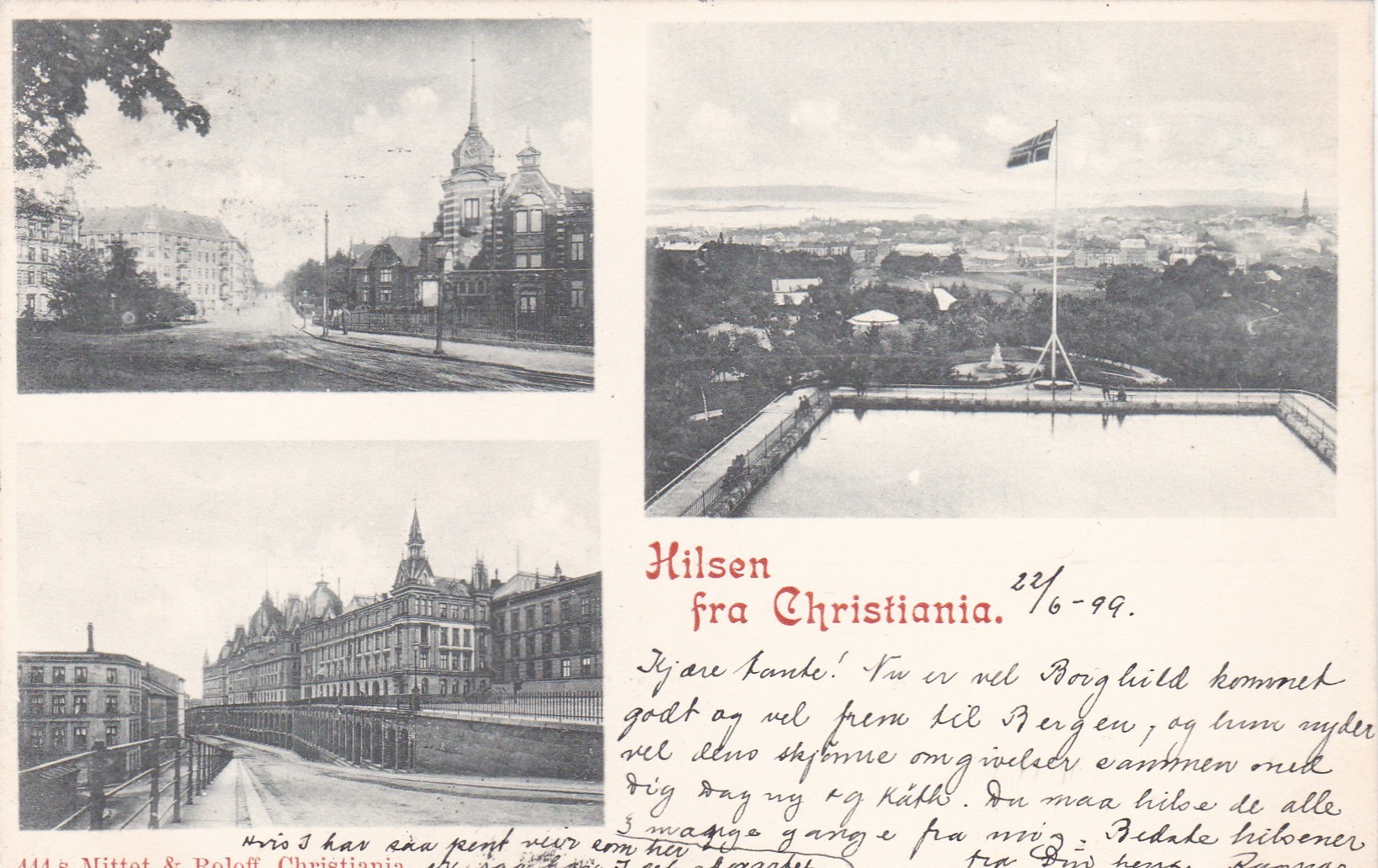 Hilsen fra Christiania, 3-bilders ( 444 Mittet & Roloff)