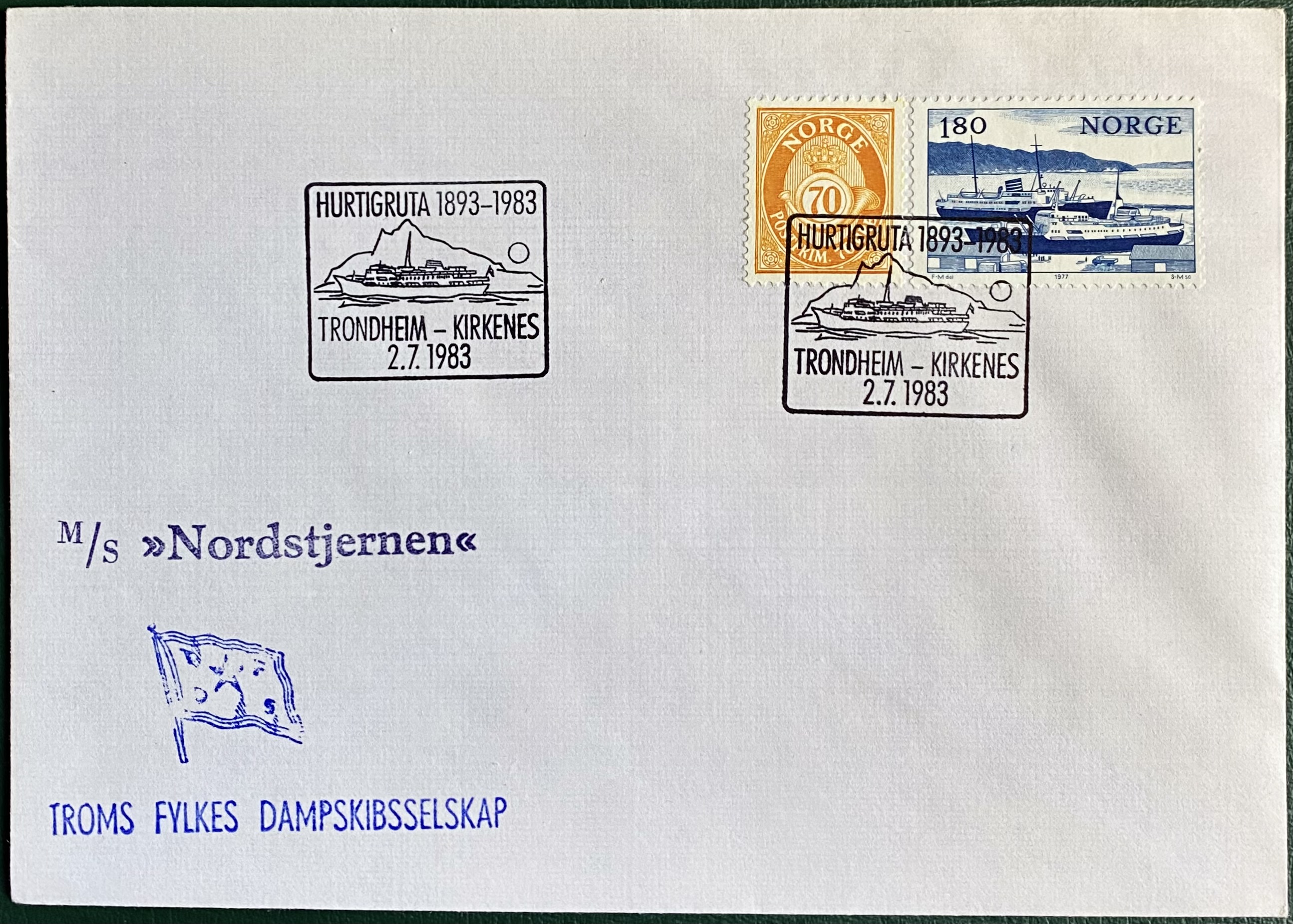 Brev St Troms Fylkes Dampskibsselskap M/S Nordstjernen