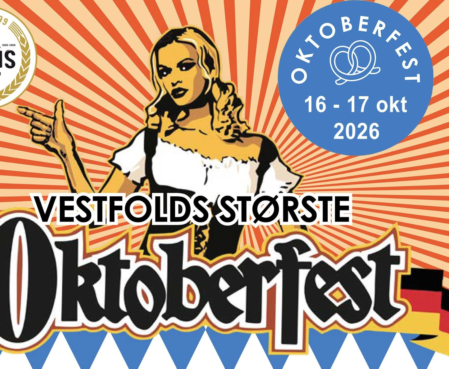 2 VIP biletter m/mat til OktoberFest Sandefjord