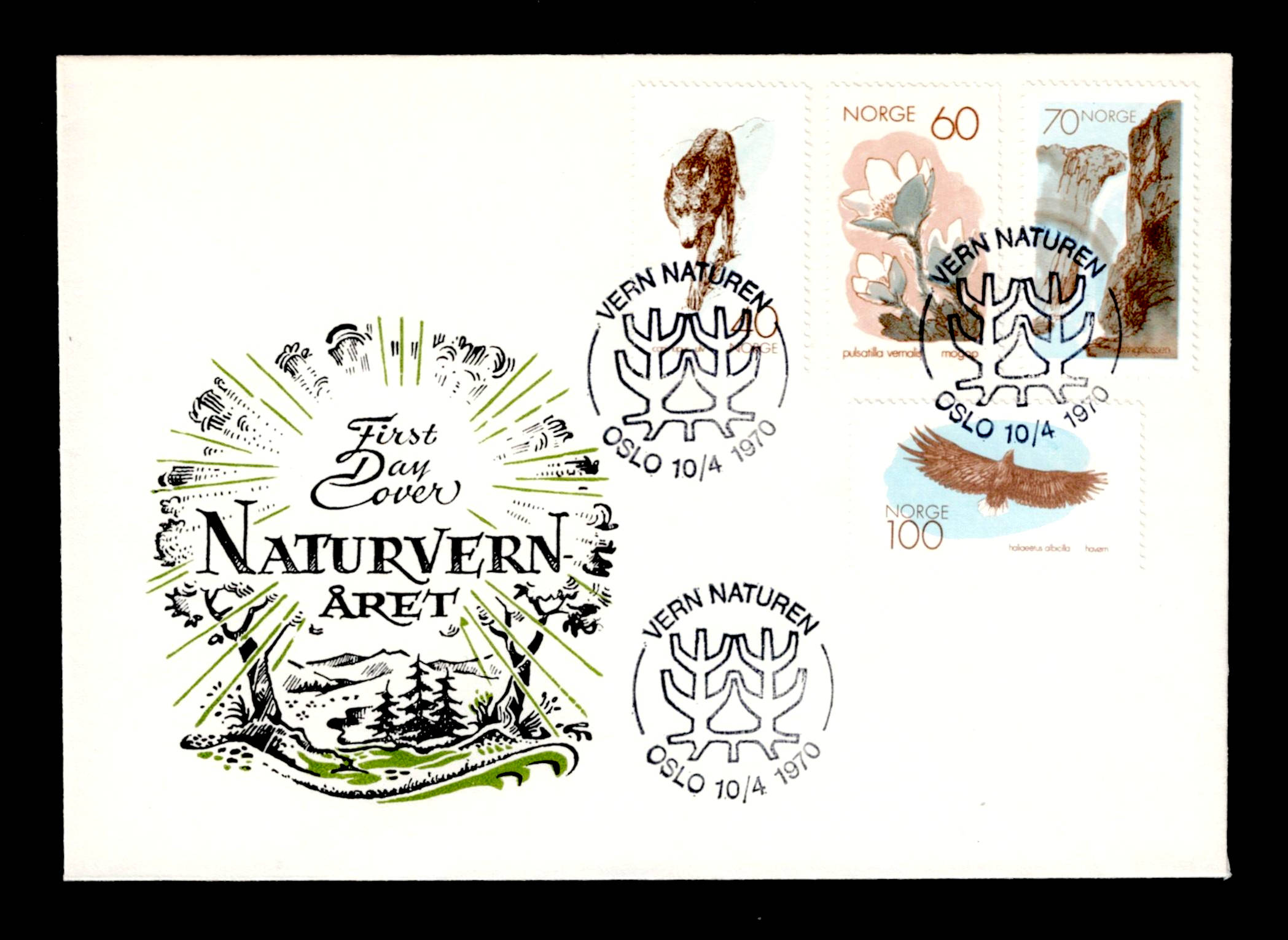 FDC 1970 NK649-52 Naturvernår vignet 4