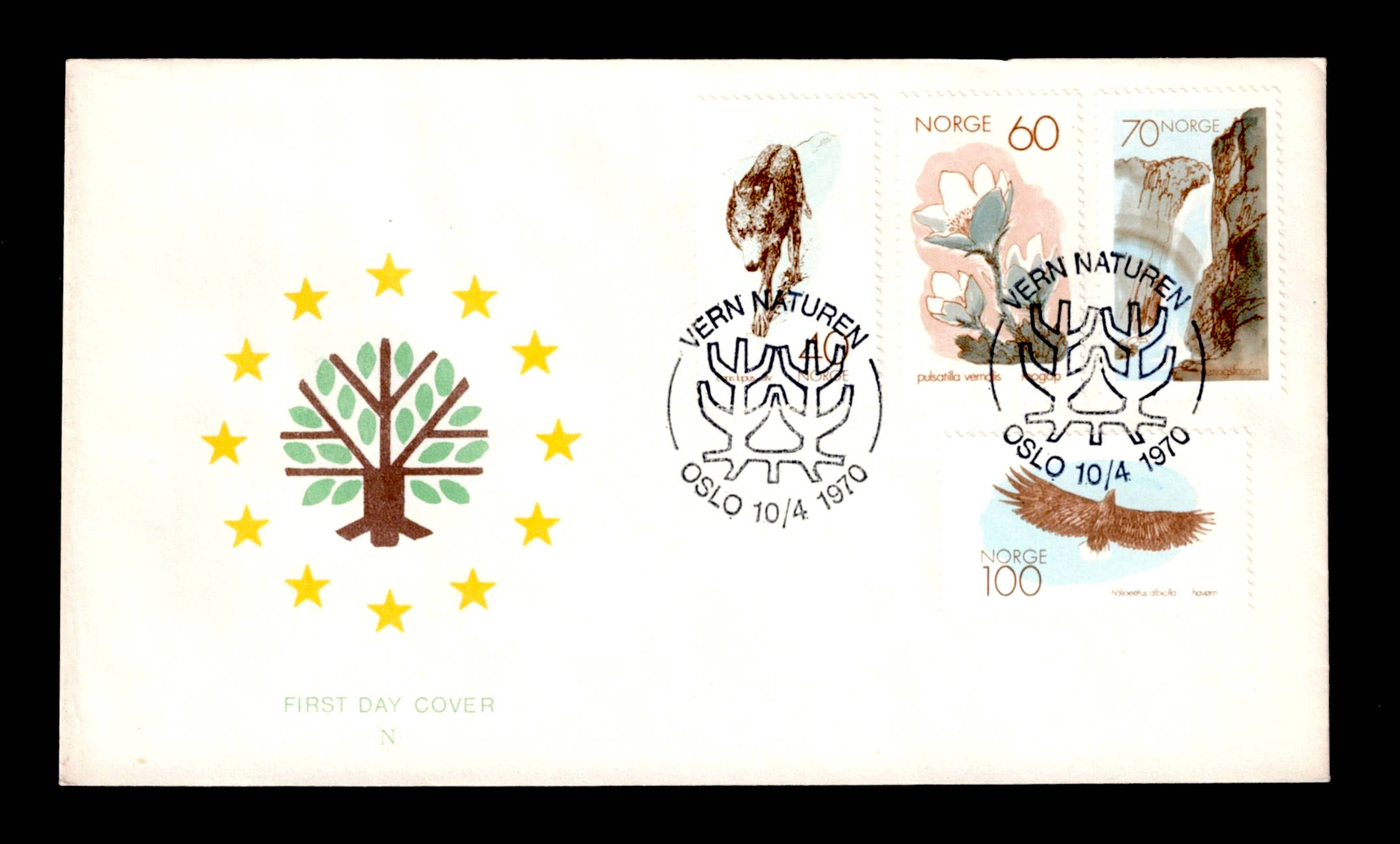 FDC 1970 NK649-52 Naturvernår vignet Fritz Neve