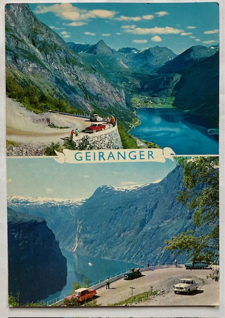 GEIRANGER  2 motiv utsiktspunkter Normanns bil