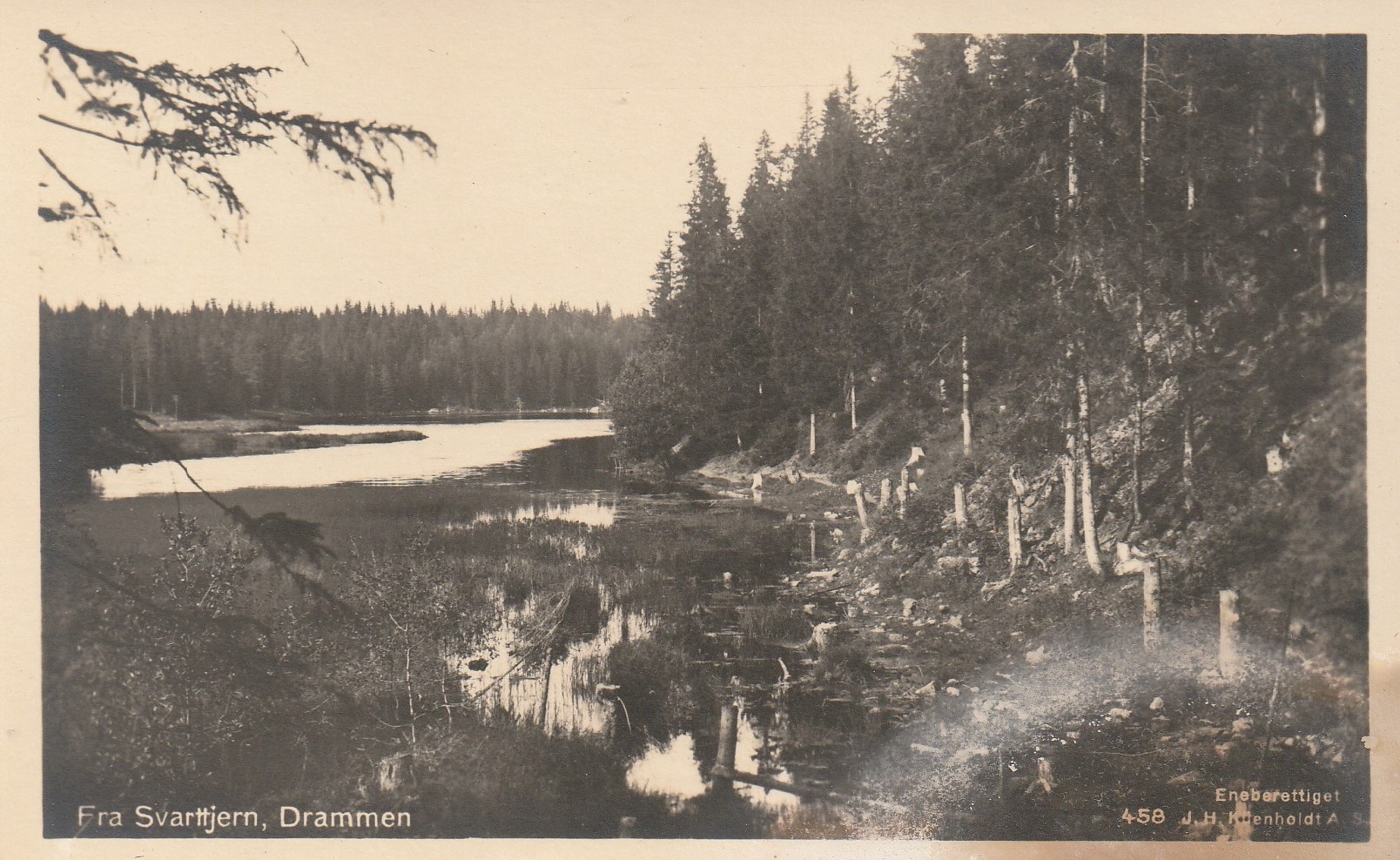 Eldre kort fra Svarttjern , Drammen . Kuenholdt 458 Små