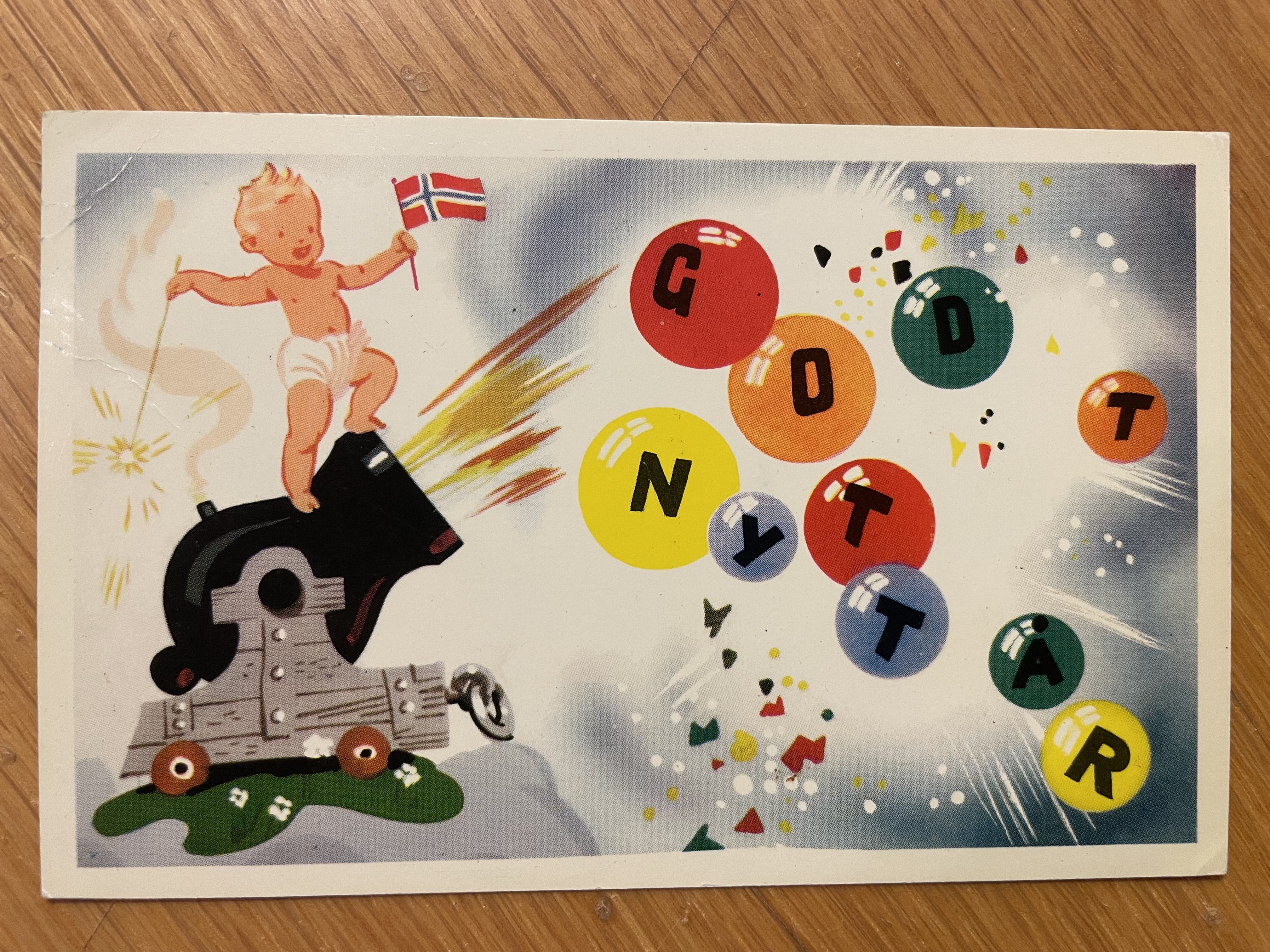 Godt nytt år med festlig kanonsmell; stemplet Volda 1979