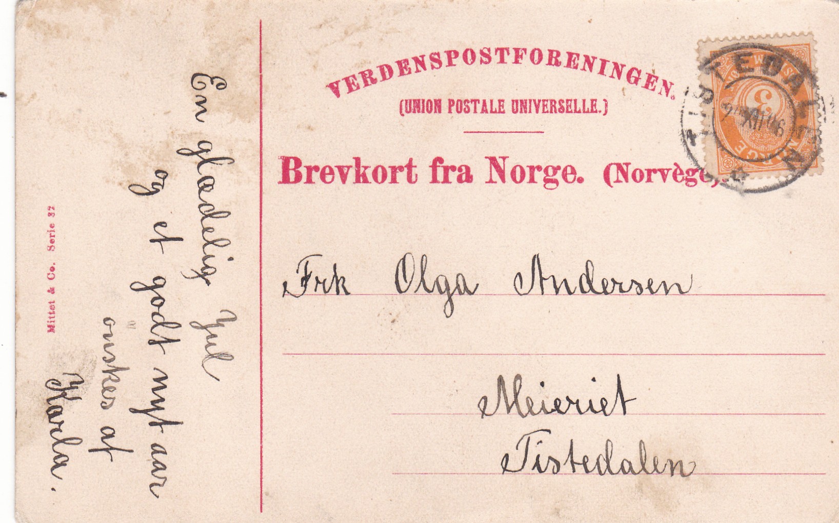 Kort stp TISTEDALEN 20 XII 06 ( torings)