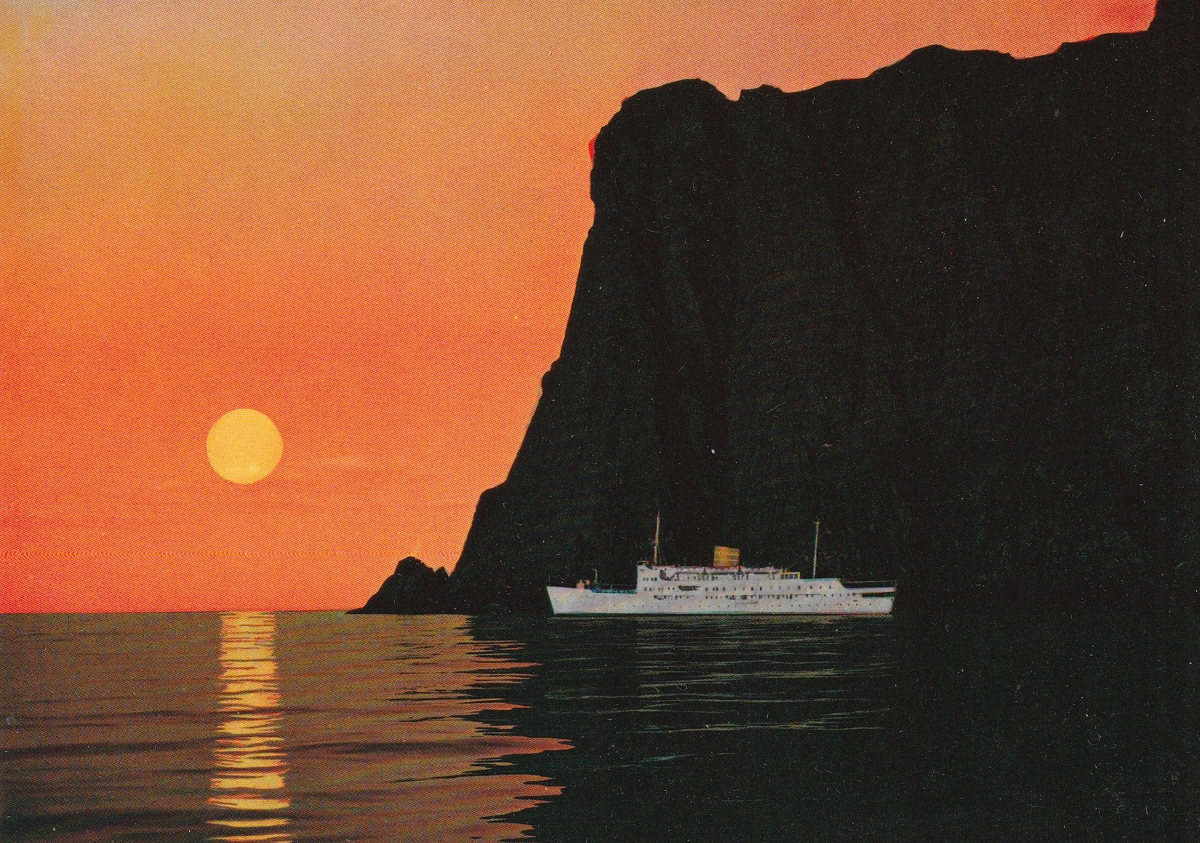 Nordkapp-profilen i midnattsol . Aune F-1212-2