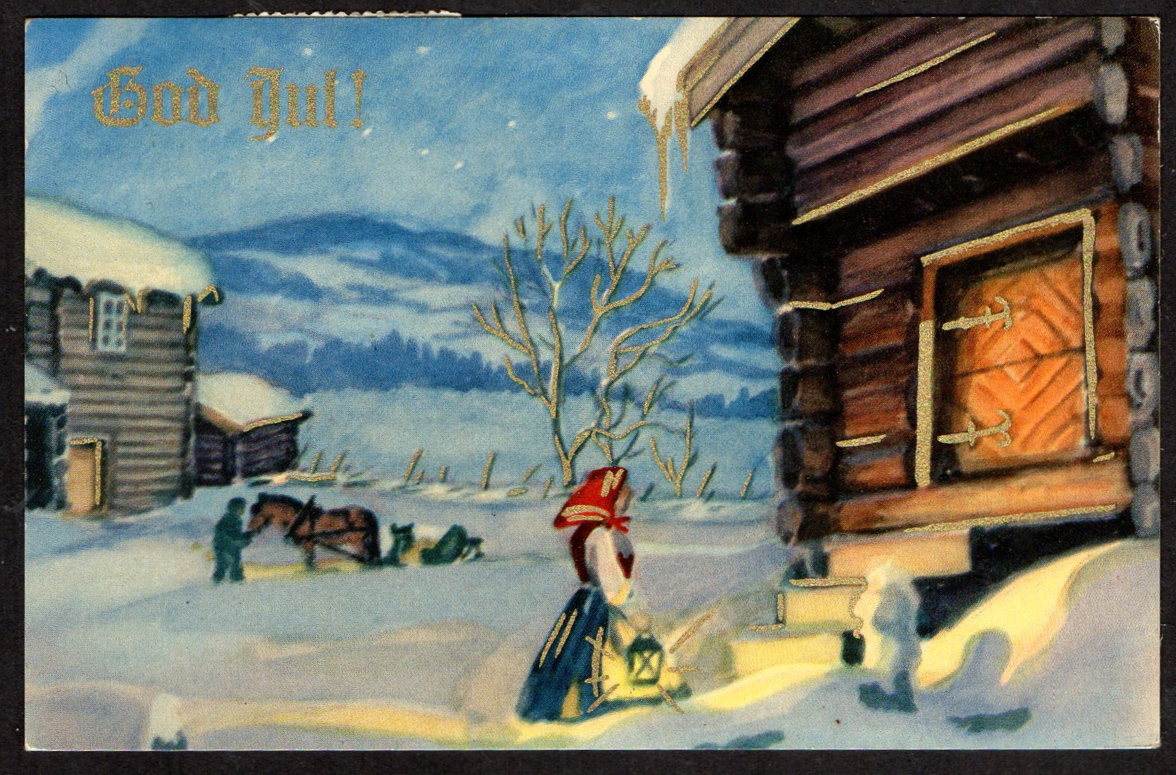 Julekort Norsk arbeid st Vikeland 1951 ? Svakt st