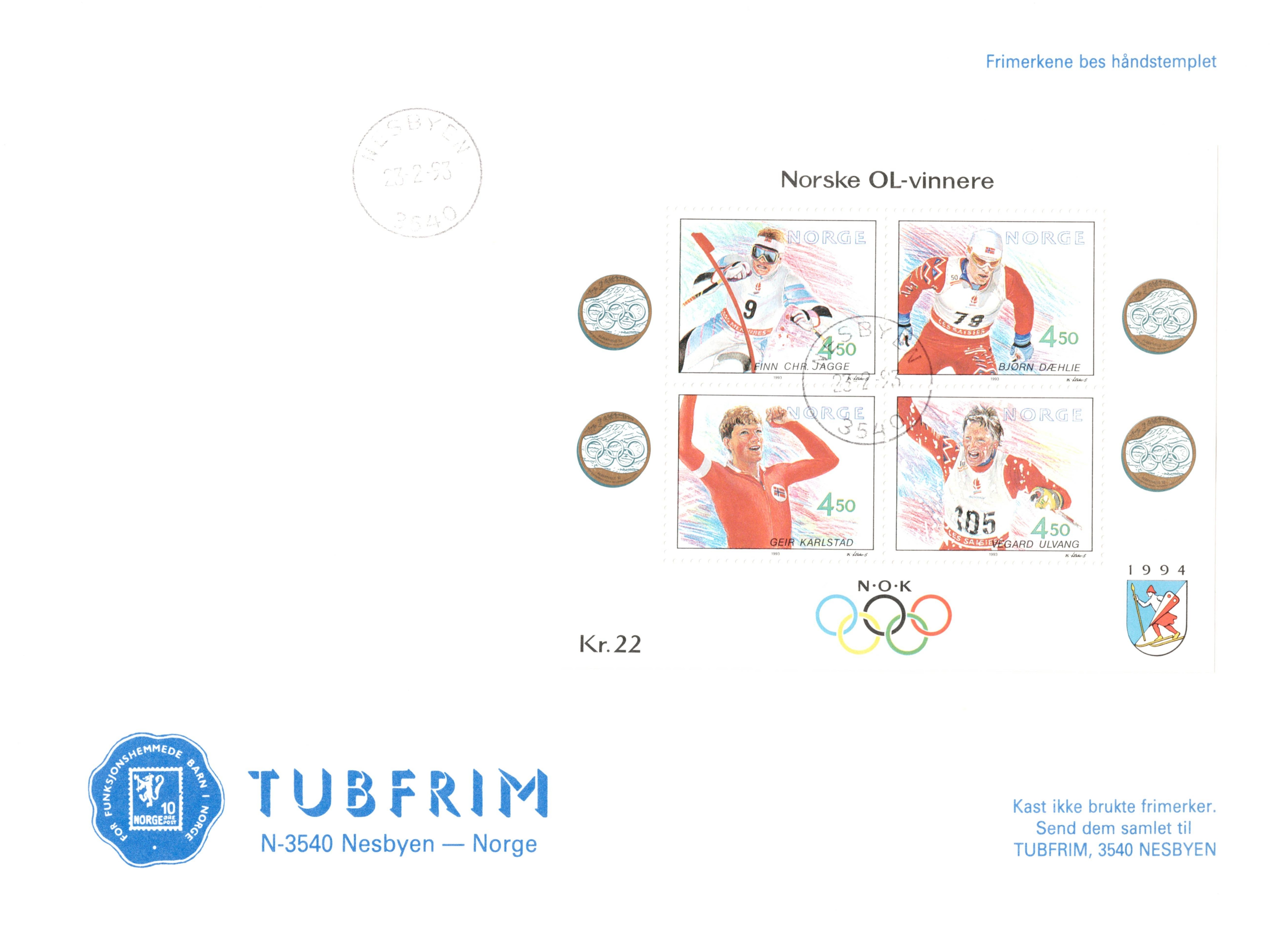 FDC 1993  NK1168-1171  BL18  Vignett: 12  Grad: 6.
