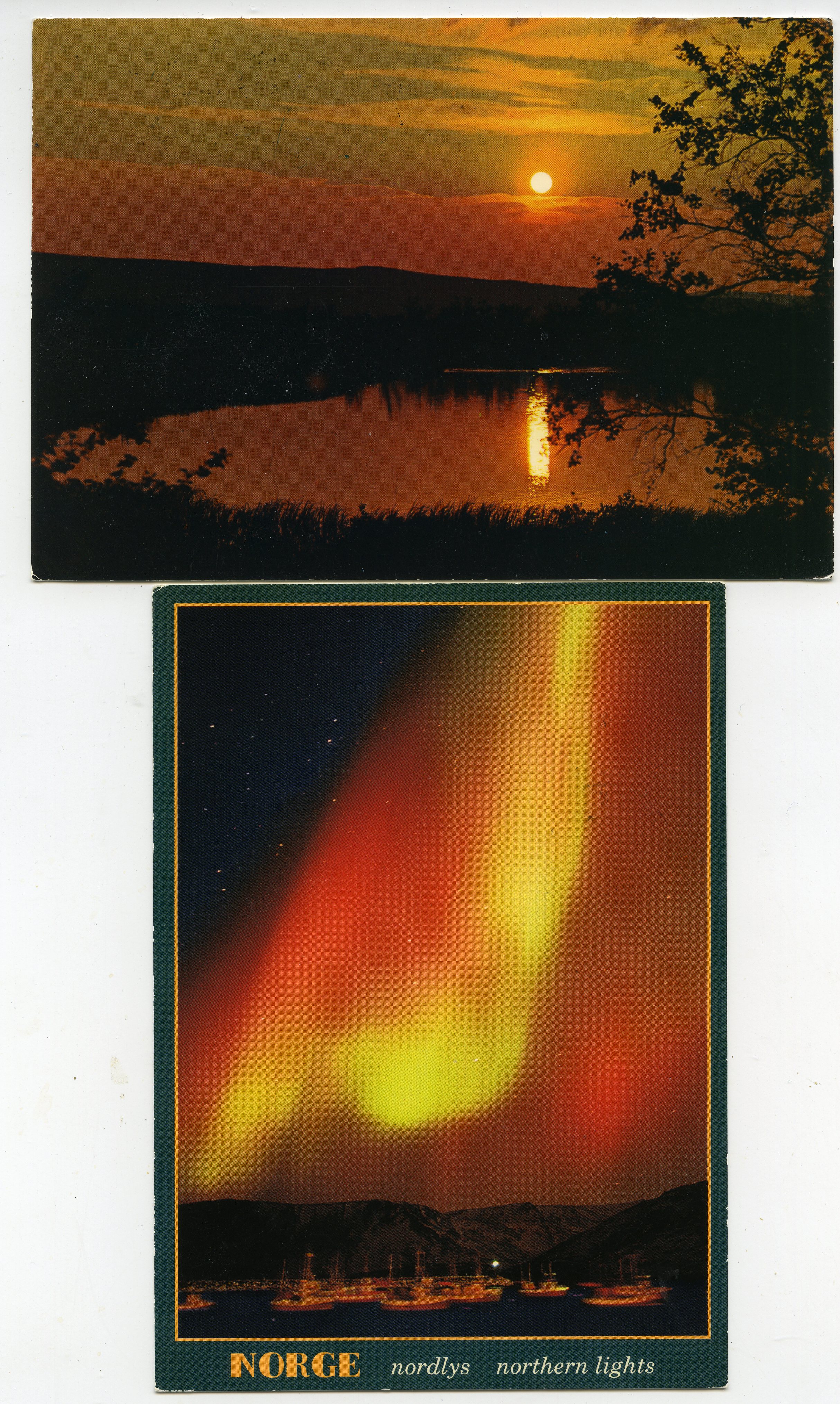 Midnattsol, nordlys.
