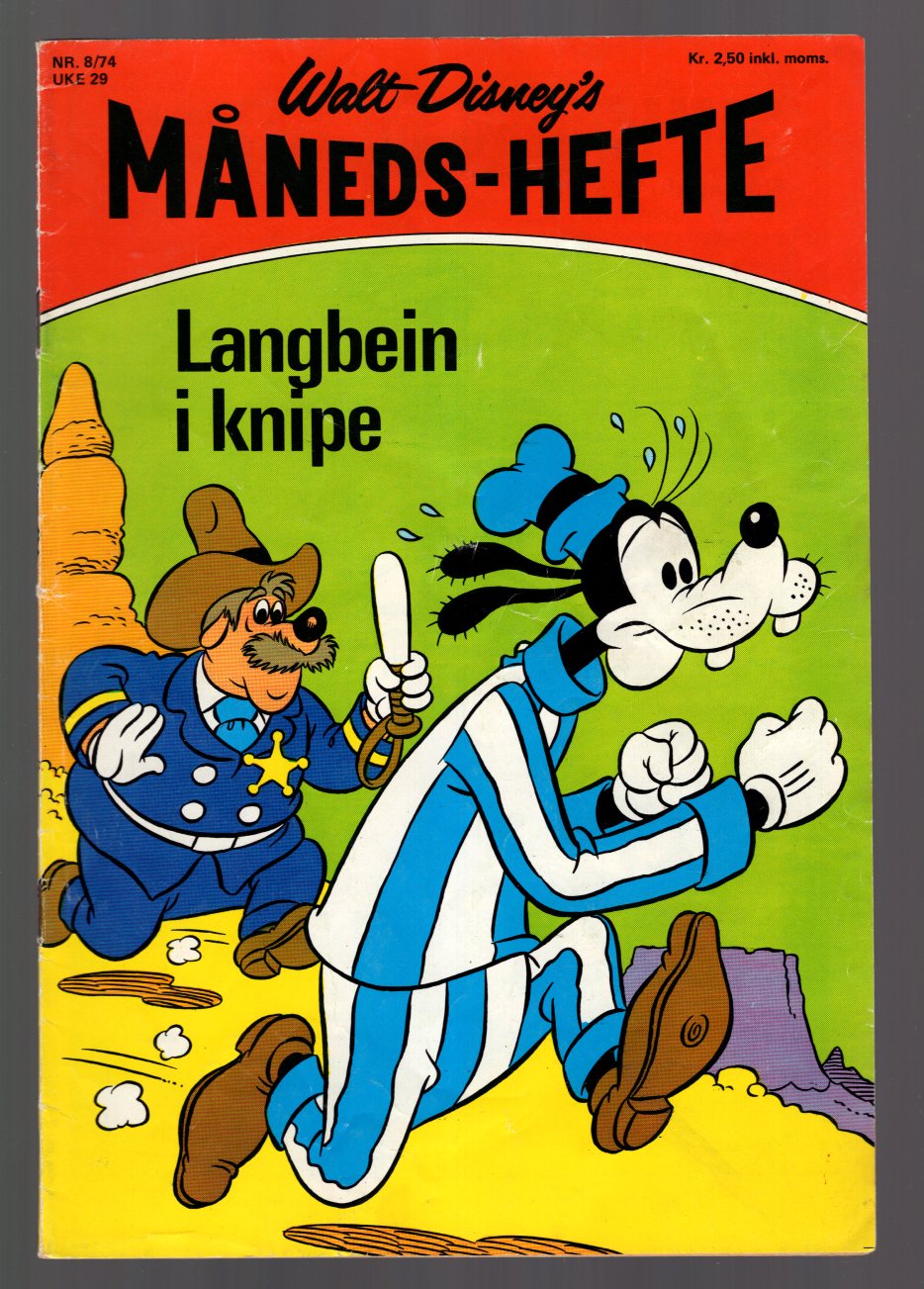 WALT DISNEY'S MÅNEDSHEFTE	1974	NR	8		KVALITET:	VG