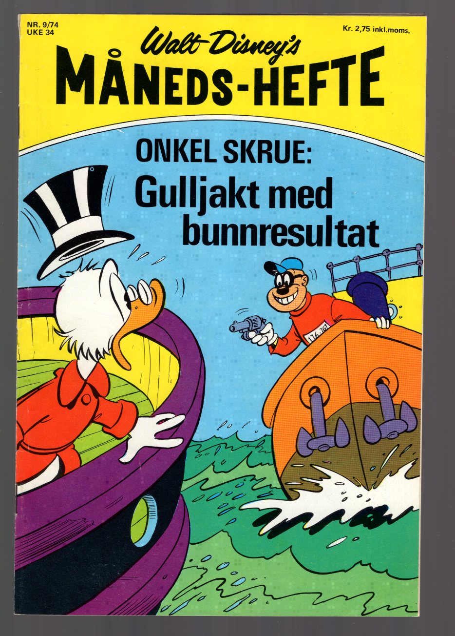 WALT DISNEY'S MÅNEDSHEFTE	1974	NR	9	##	KVALITET:	VG/FN