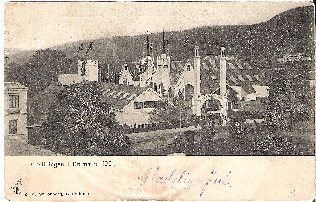 Udstillingen i Drammen 1901, stpl 1904. B.M. Schönberg